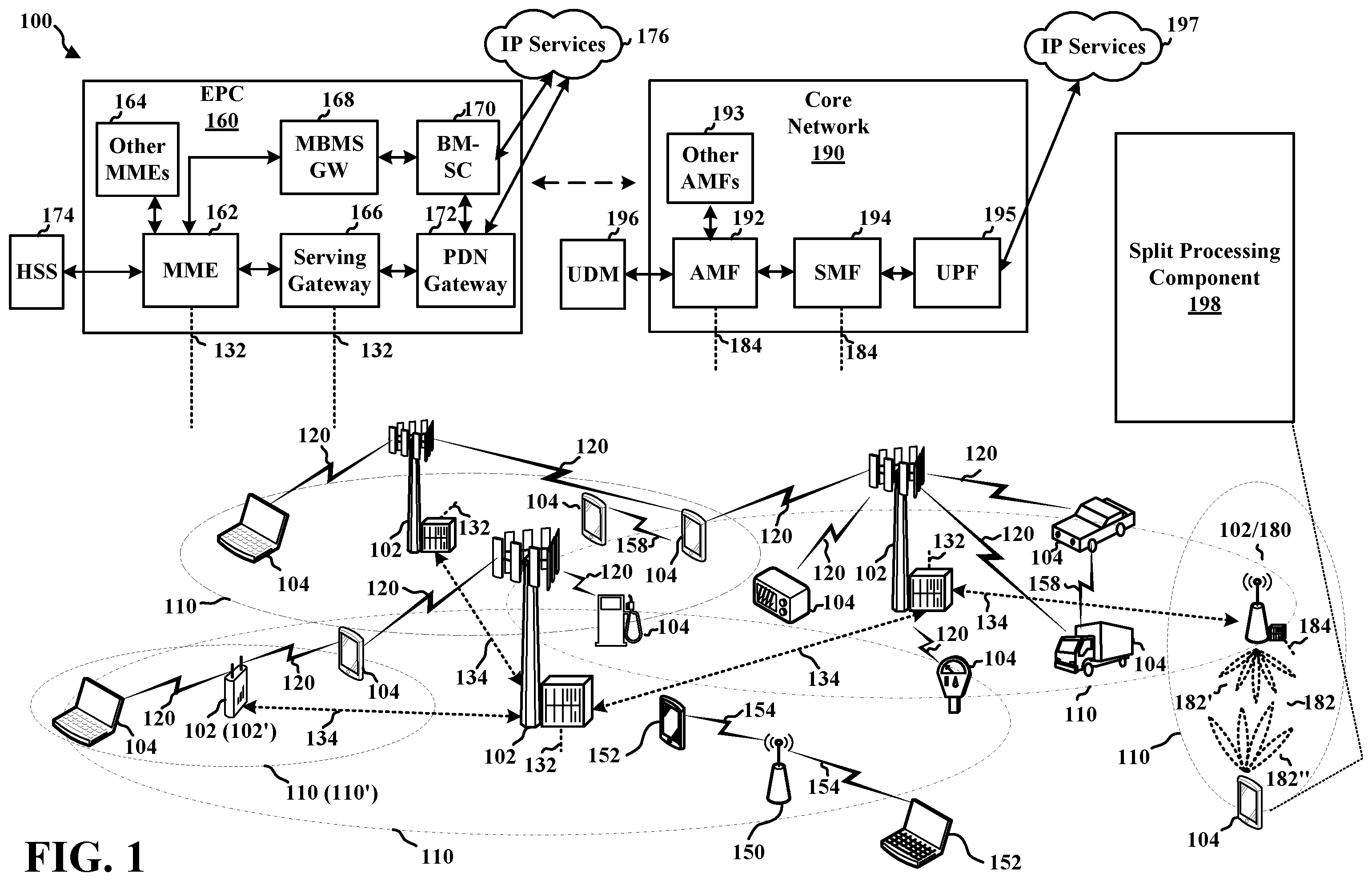 Patent US12333672 Figure 1 – Split processing XR using hierarchical modulation
