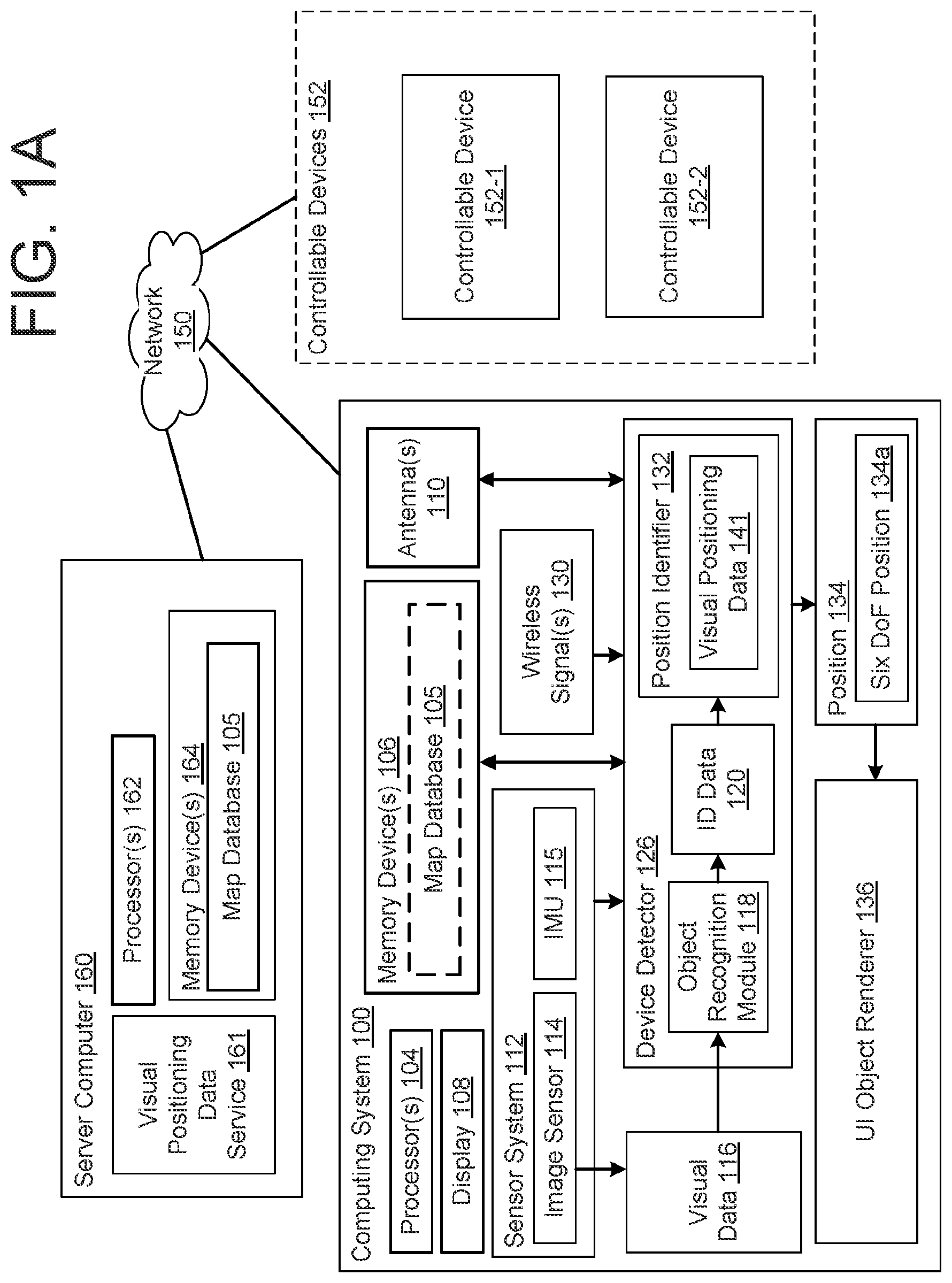 Patent US12333759 Figure 1 – Identifying a position of a controllable device using a wearable device