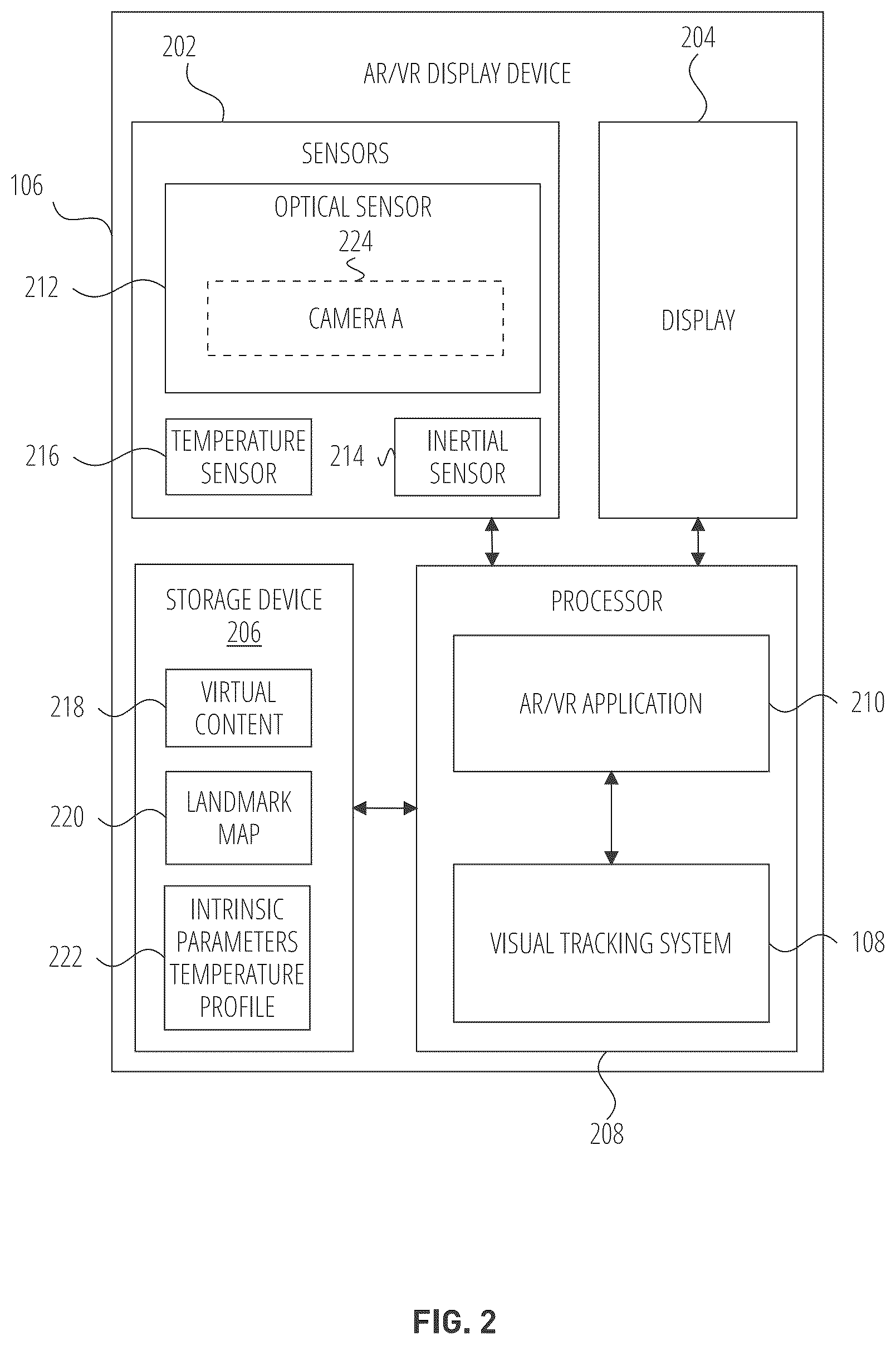 Patent US12333761 Figure 2 – Camera intrinsic re-calibration in mono visual tracking system