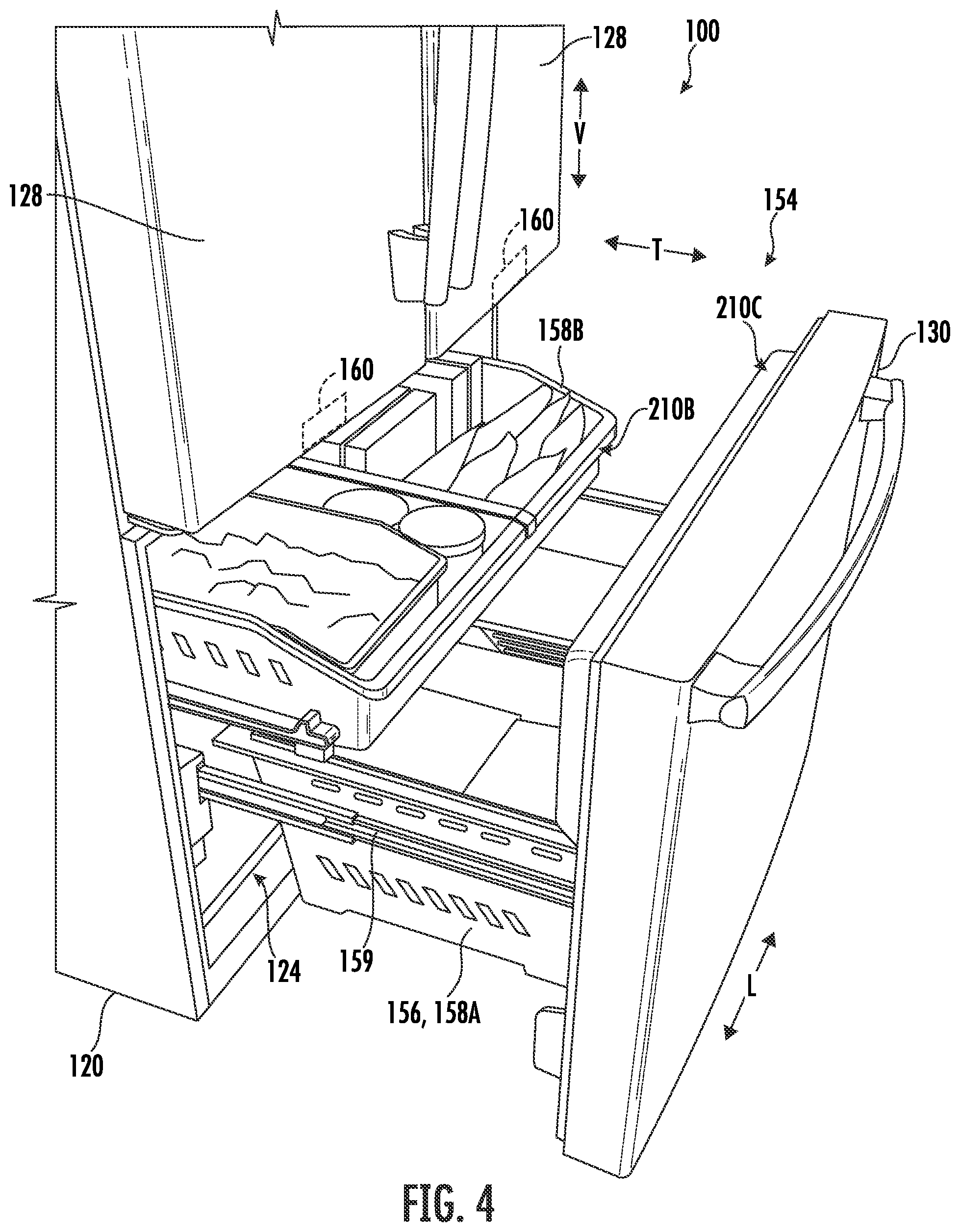 Patent US12333812 Figure 4 – Refrigerator appliance and methods for tracking stored items in a freezer chamber