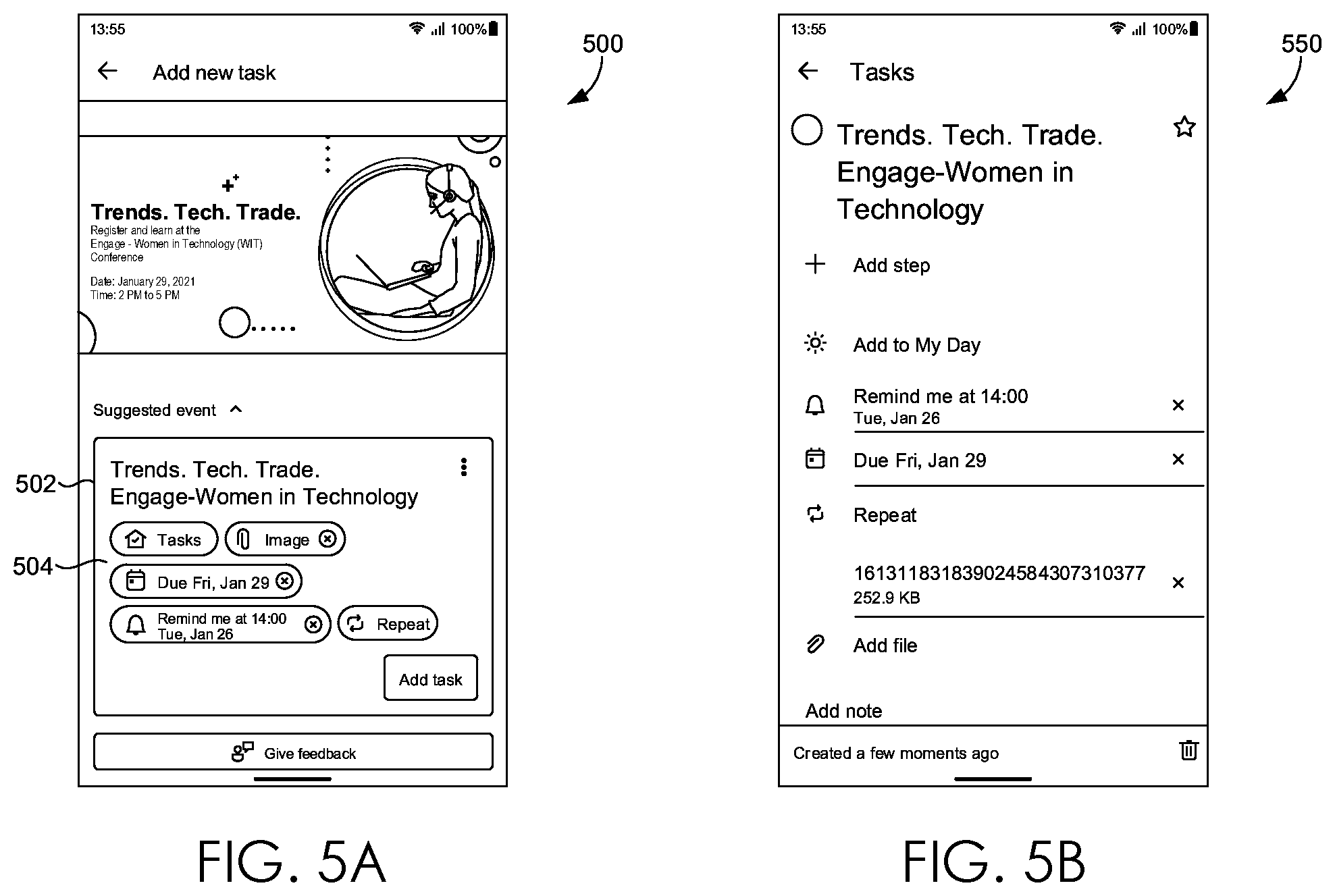 Patent US12333831 Figure 5 – Image based command classification and task engine for a computing system
