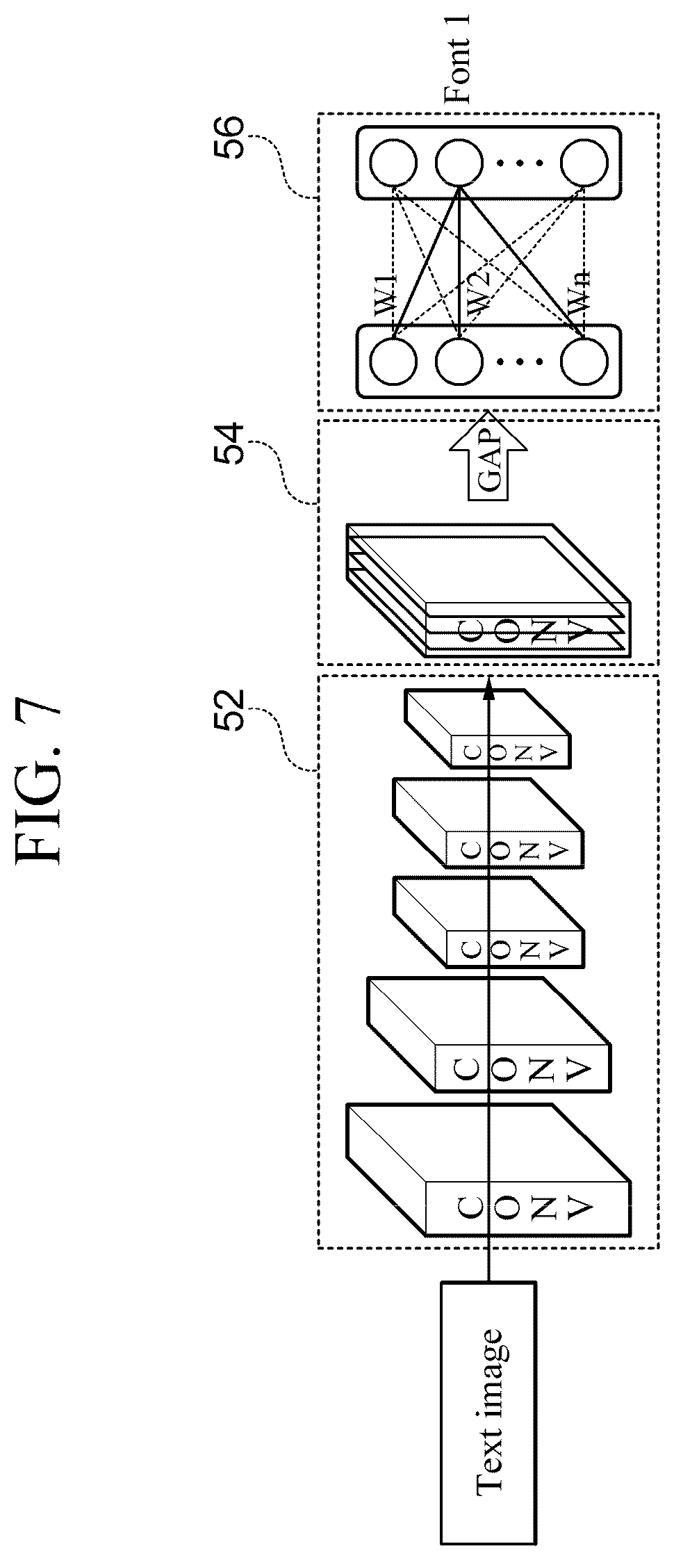 Patent US12333836 Figure 7 – Font detection method and system using artificial intelligence-trained neural network