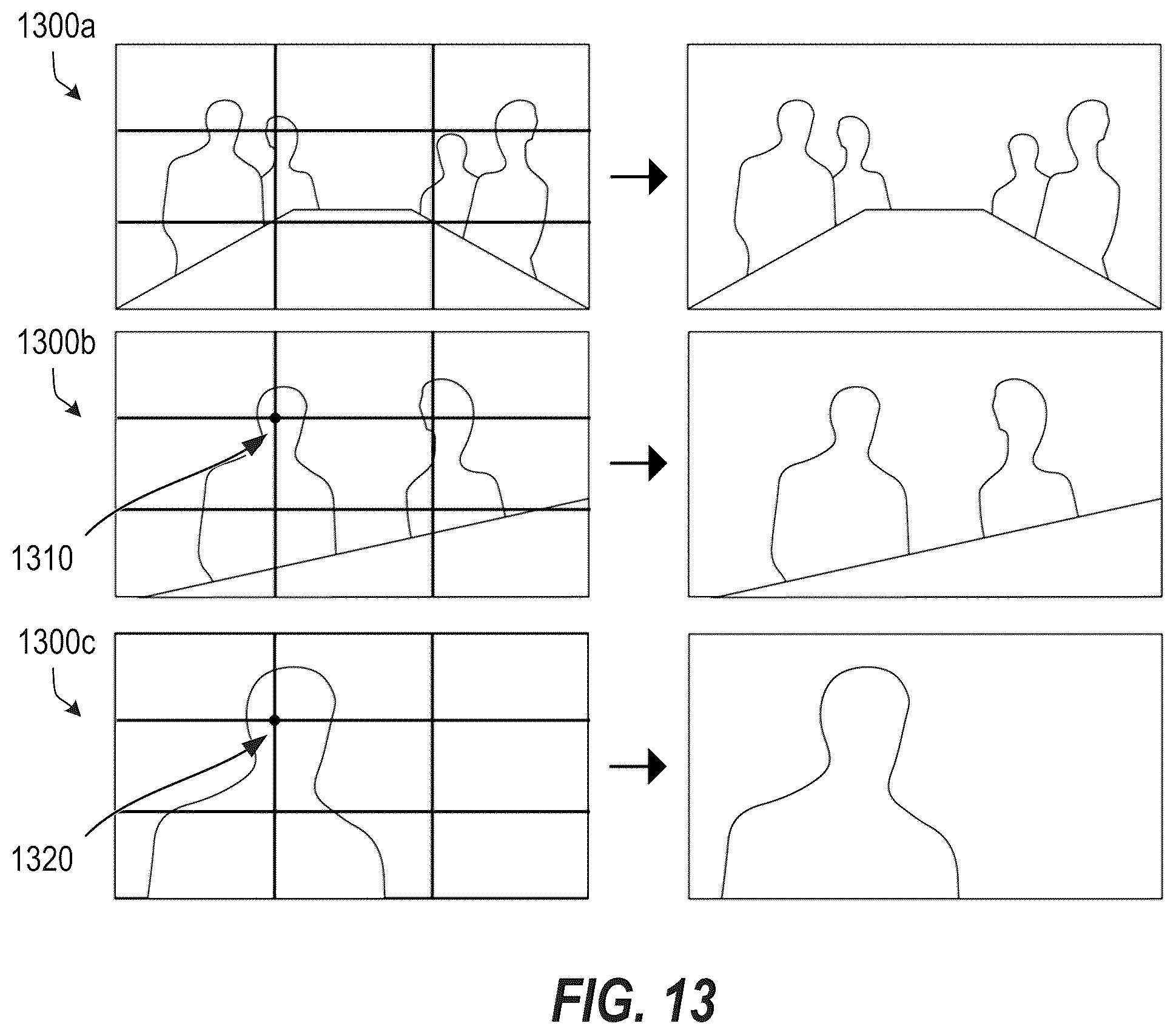 Patent US12333854 Figure 13 – Systems and methods for correlating individuals across outputs of a multi-camera system and framing interactions between meeting participants