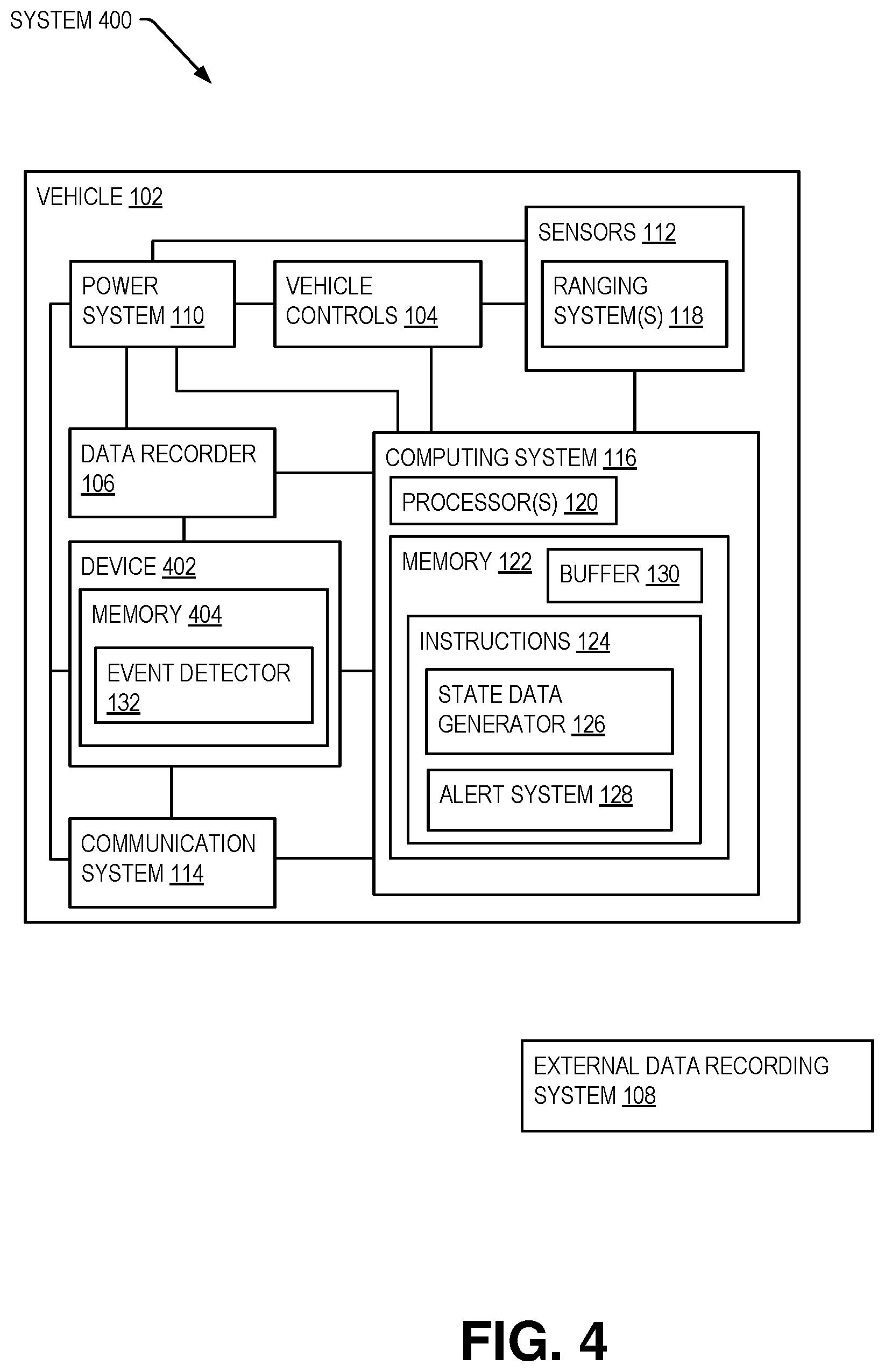 Patent US12333872 Figure 4 – Vehicle control usage monitoring