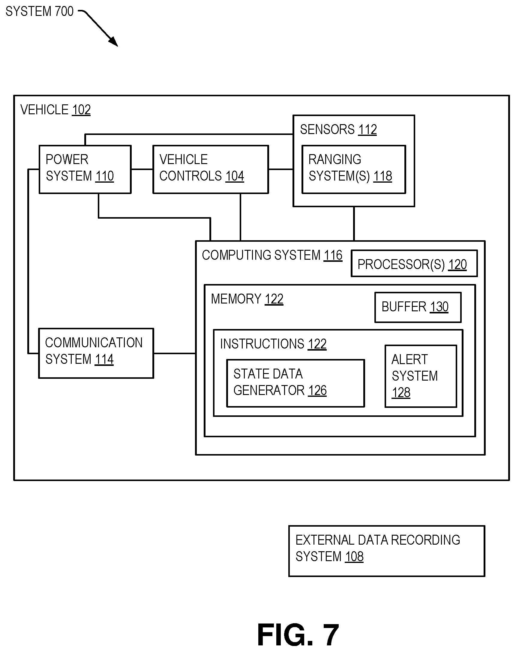 Patent US12333872 Figure 7 – Vehicle control usage monitoring