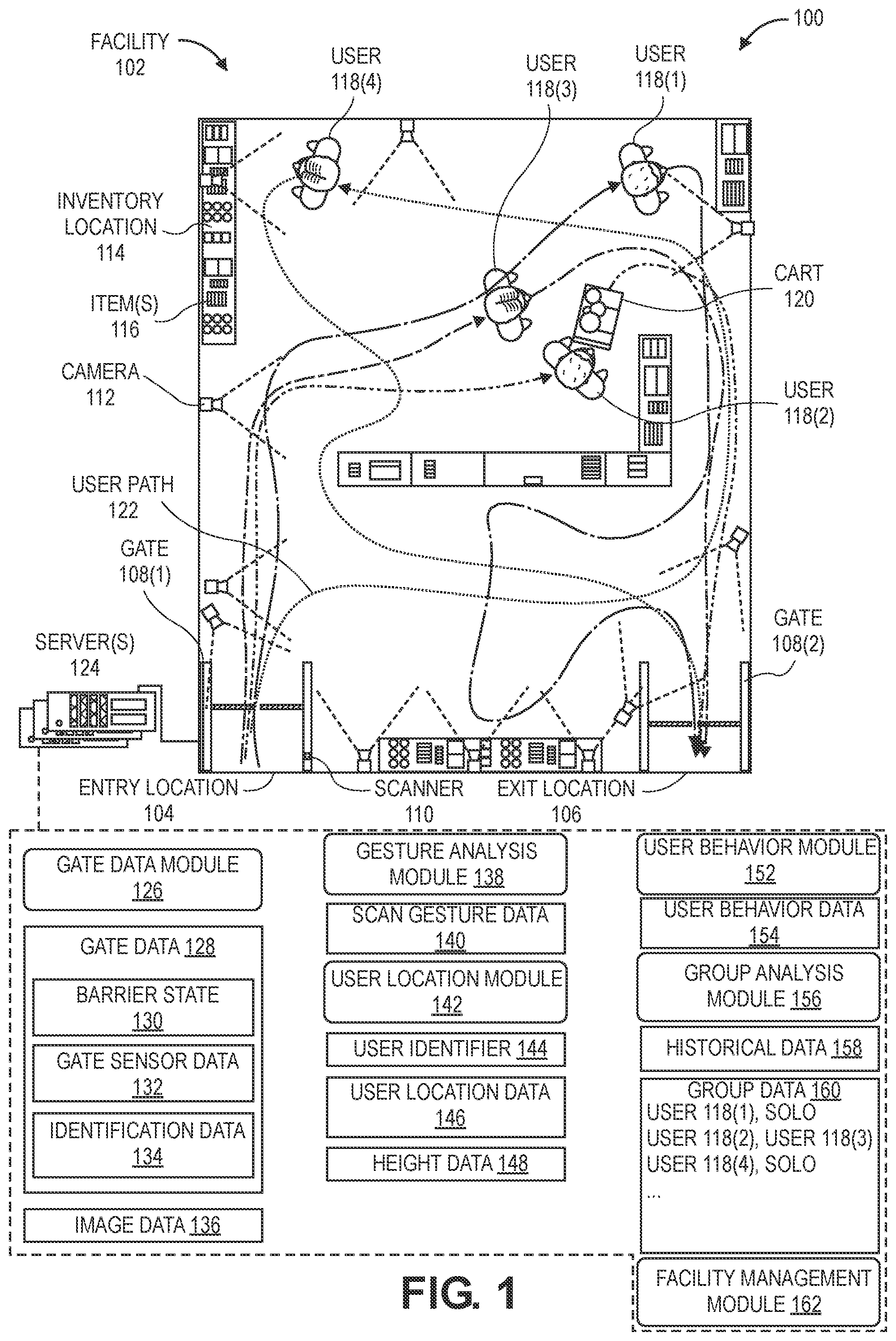 Patent US12333881 — Group determination and association — Figure 1
