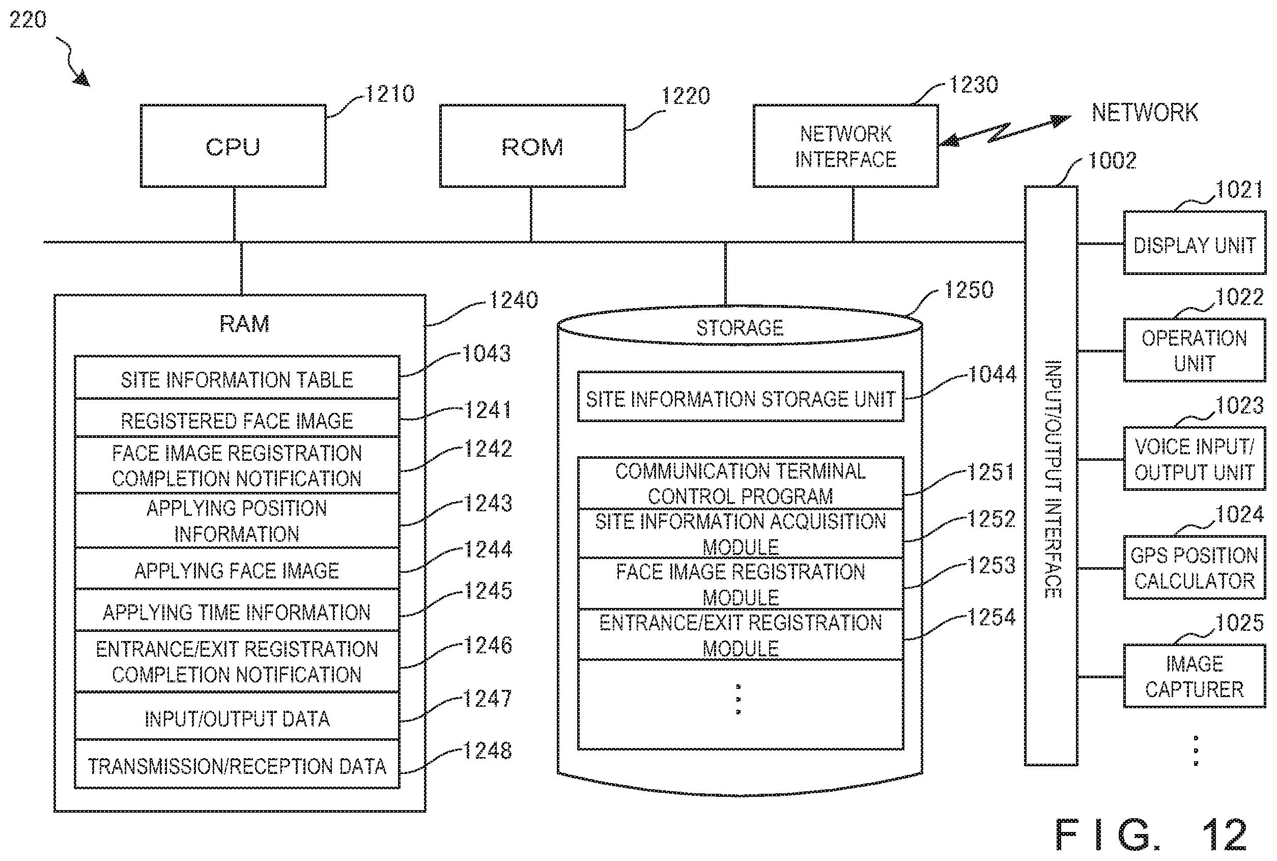 Patent US12333883 Figure 20 – Information processing apparatus, control program of communication terminal, and entrance and exit management method