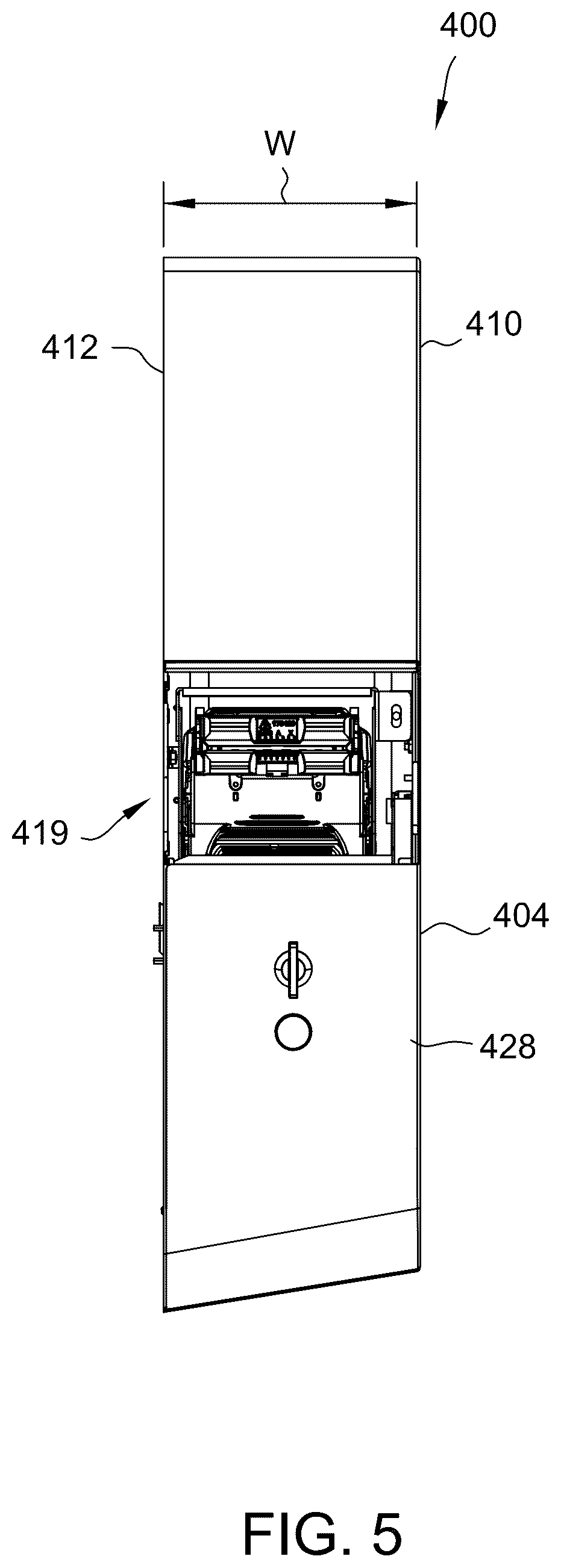Patent US12333884 Figure 8 – Enclosure assembly for housing a bank notes acceptor within an electronic gaming machine