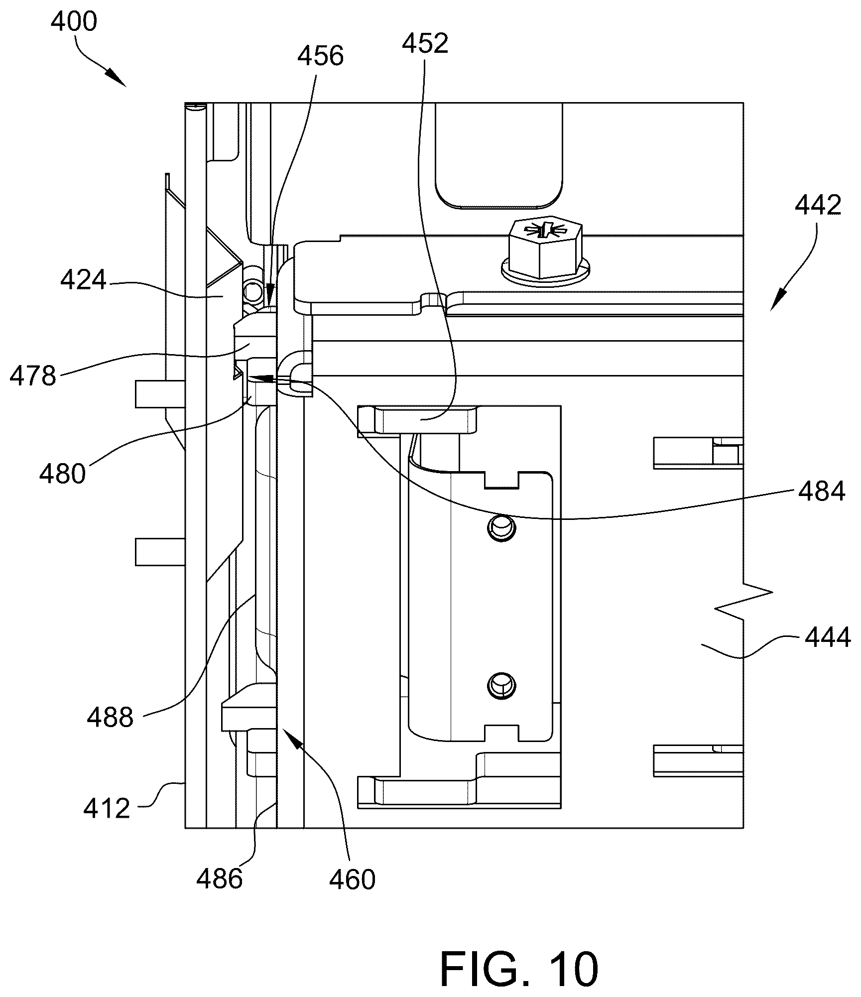Patent US12333884 Figure 13 – Enclosure assembly for housing a bank notes acceptor within an electronic gaming machine