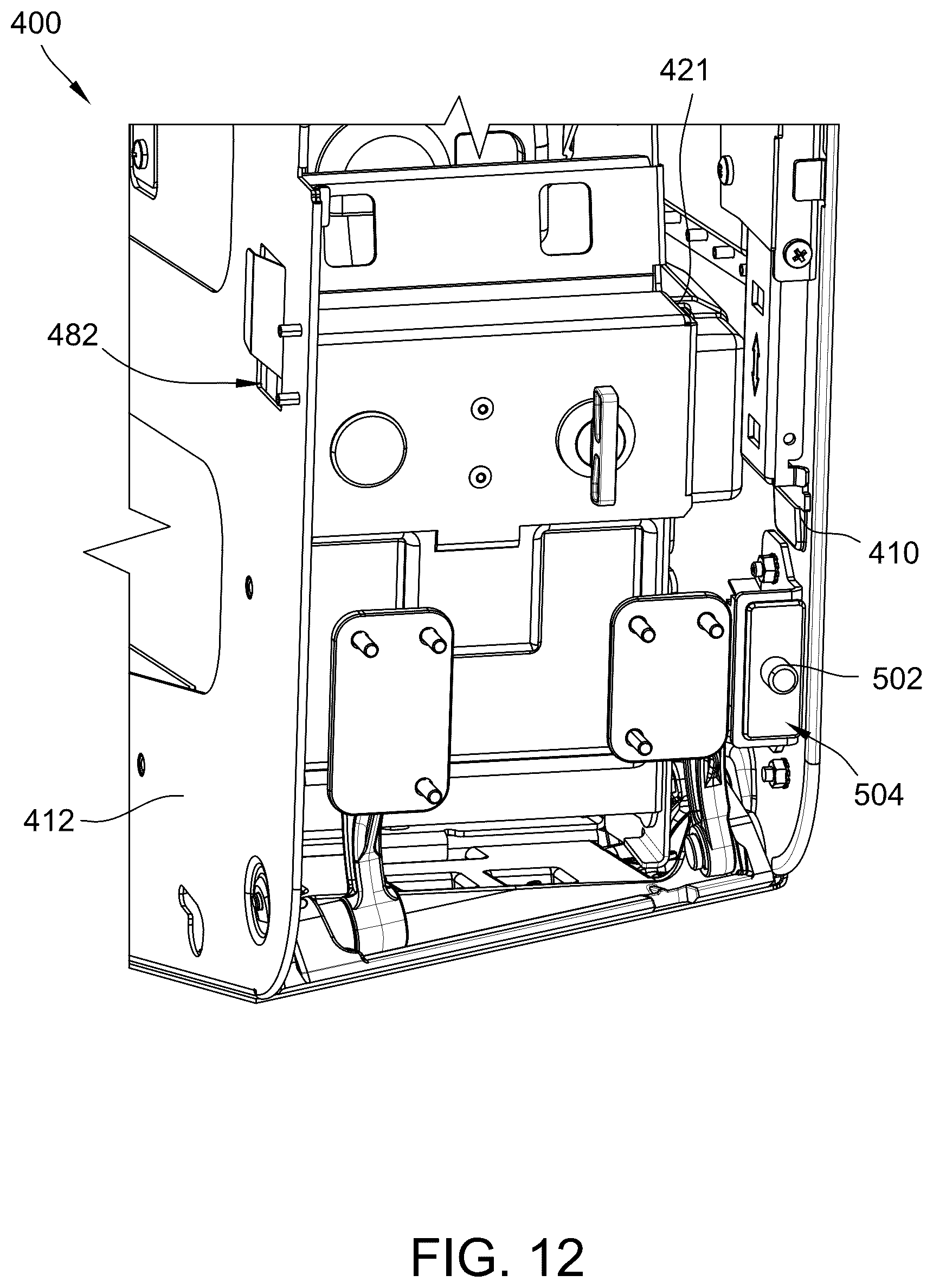 Patent US12333884 Figure 15 – Enclosure assembly for housing a bank notes acceptor within an electronic gaming machine