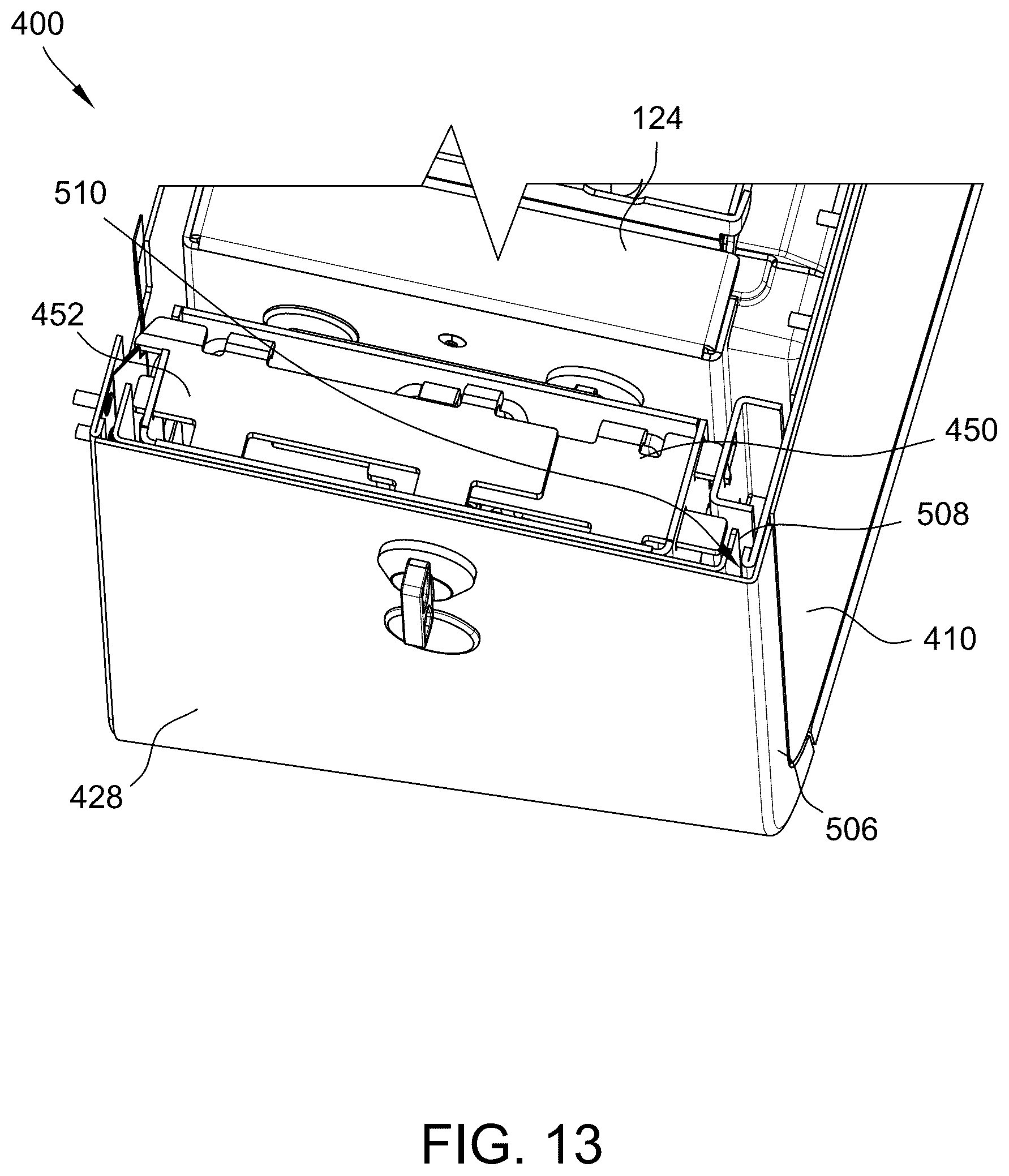 Patent US12333884 Figure 16 – Enclosure assembly for housing a bank notes acceptor within an electronic gaming machine