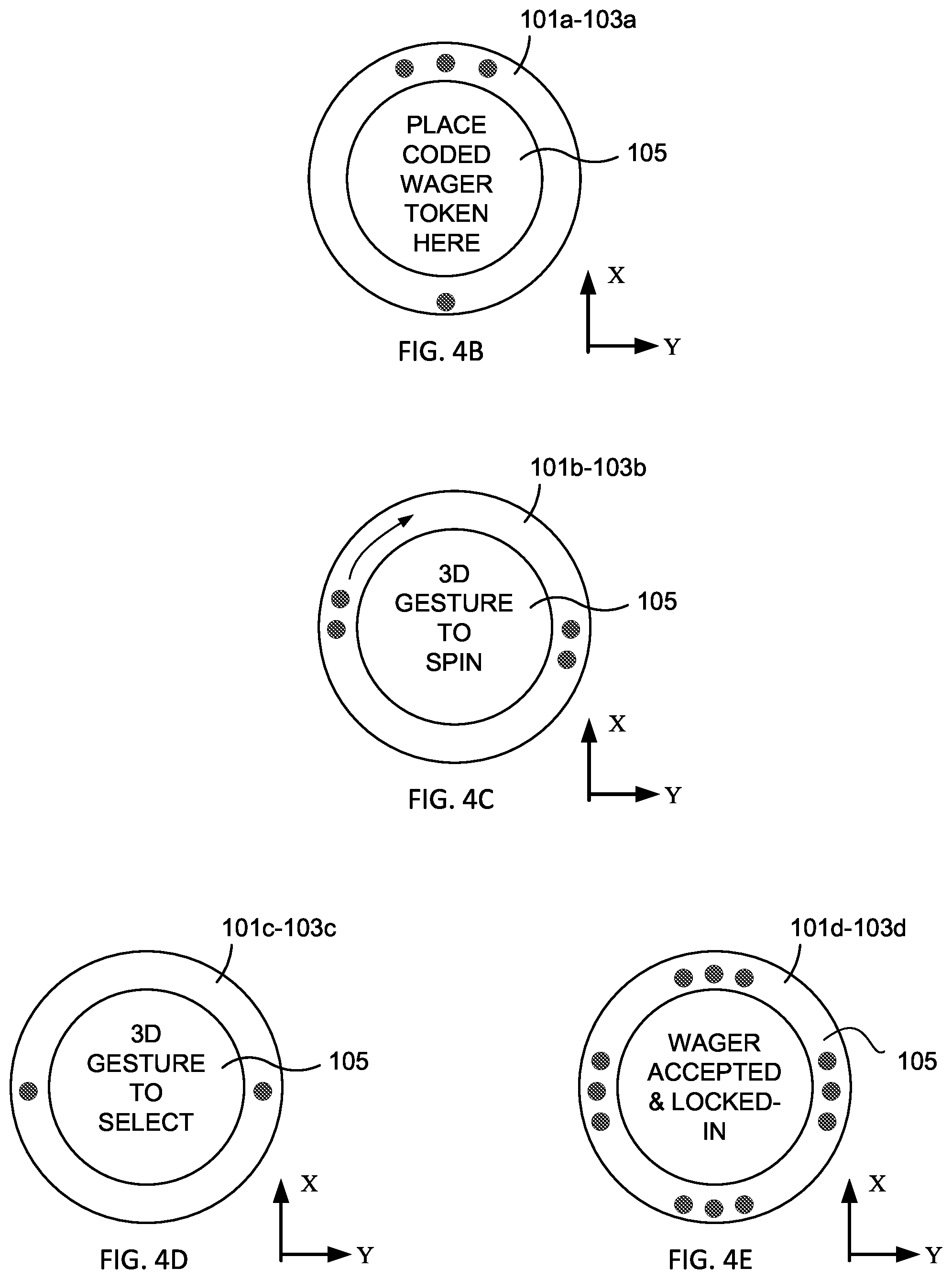 Patent US12333893 Figure 9 – Gaming system with pre-calibrated sensor for detecting chip and finger placement