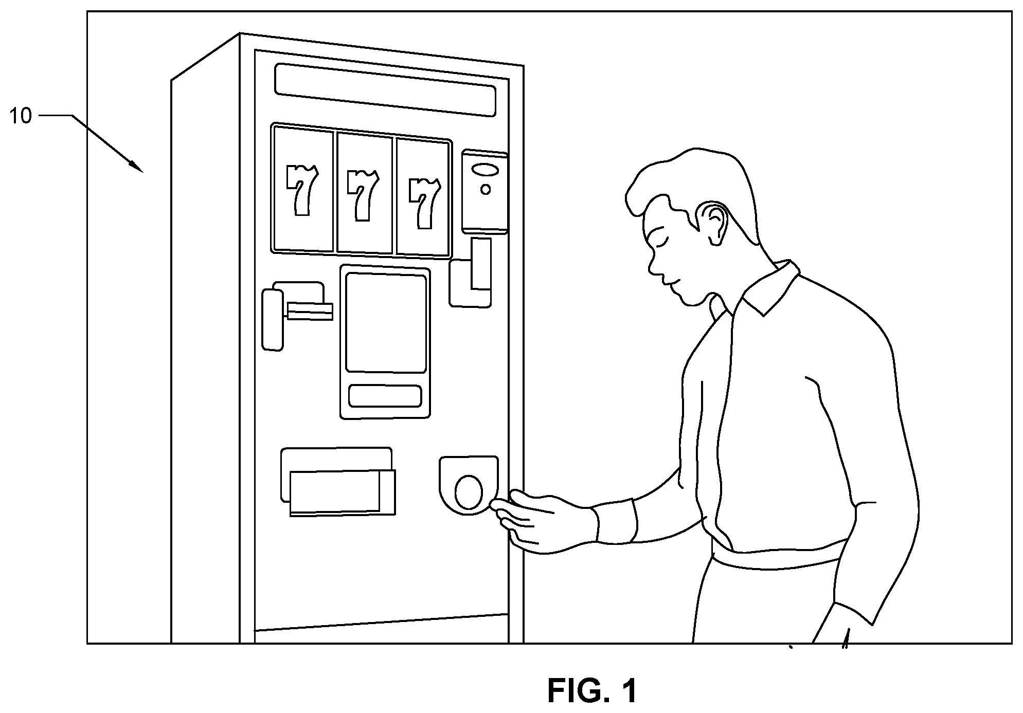 Patent US12333904 Figure 1 – Coupon dispensing kiosk