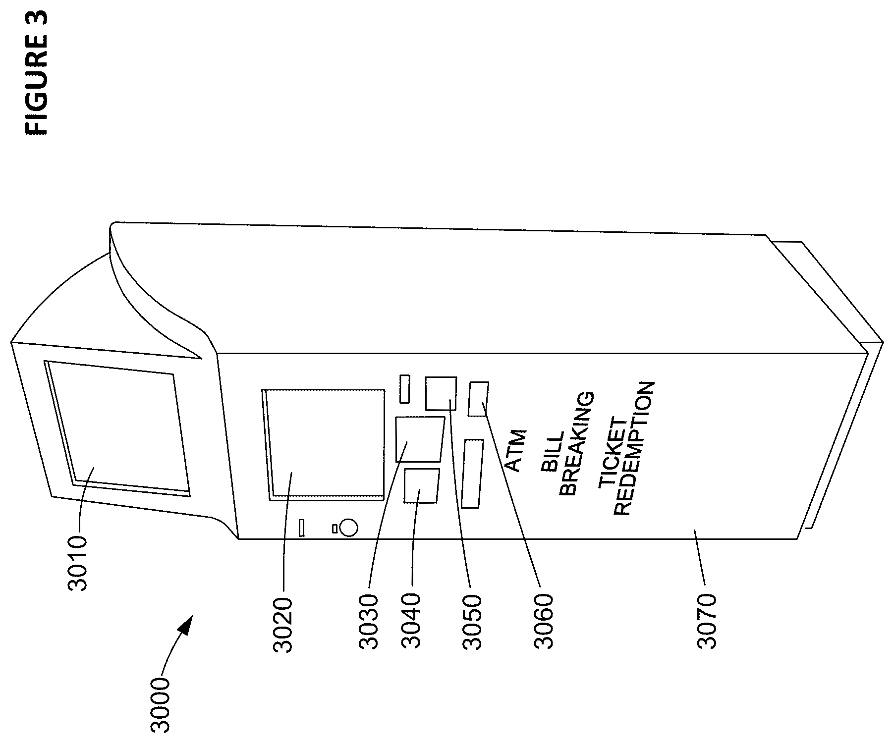 Patent US12333905 Figure 3 – Gaming system and gaming machines utilizing tickets having a feature trigger