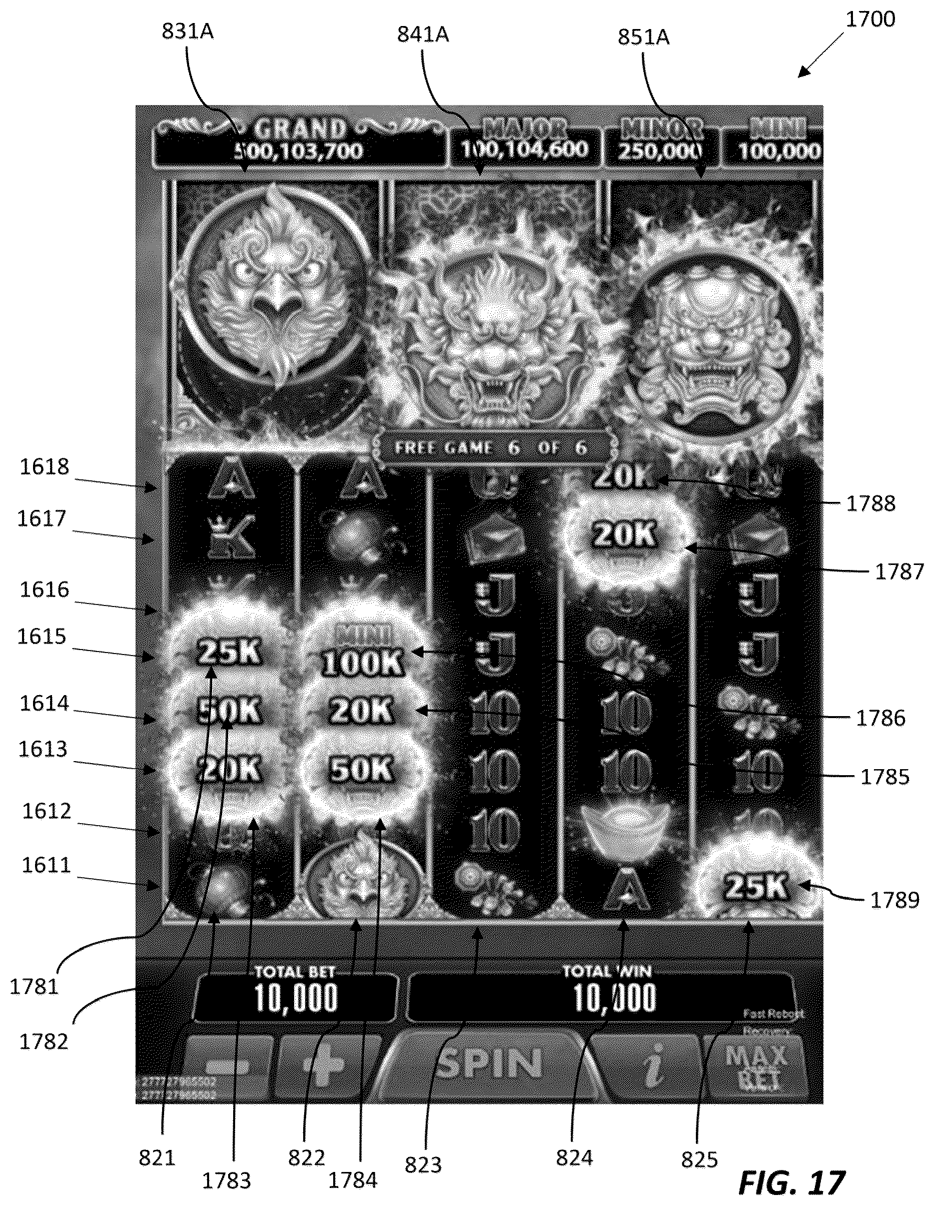 Patent US12333908 Figure 17 – Electronic gaming device and system with random multiple trigger symbol mechanisms for a series of game sequences