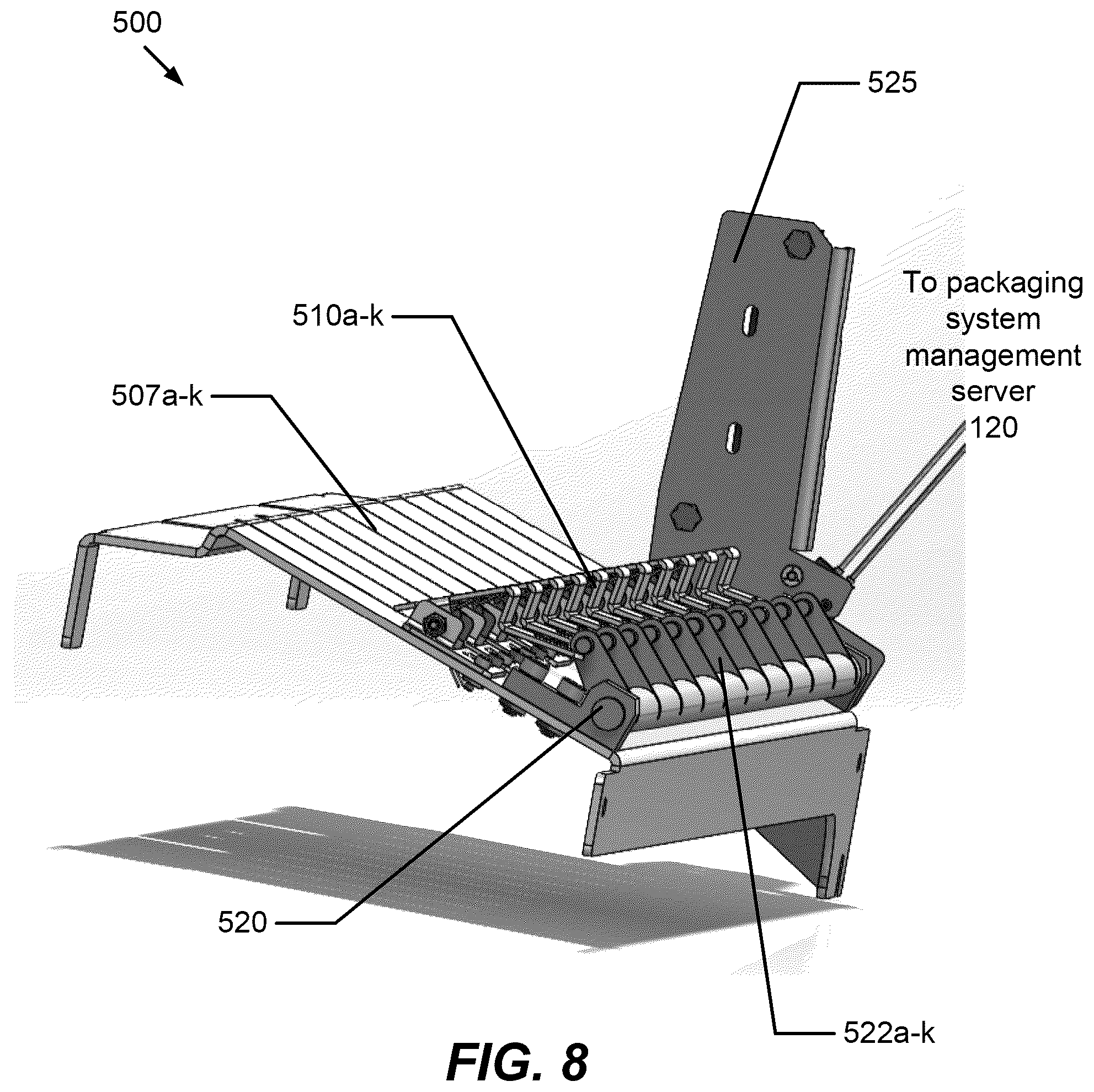 Patent US12333914 Figure 8 – Drug product packaging system including locking system for controlling access to drug product cells