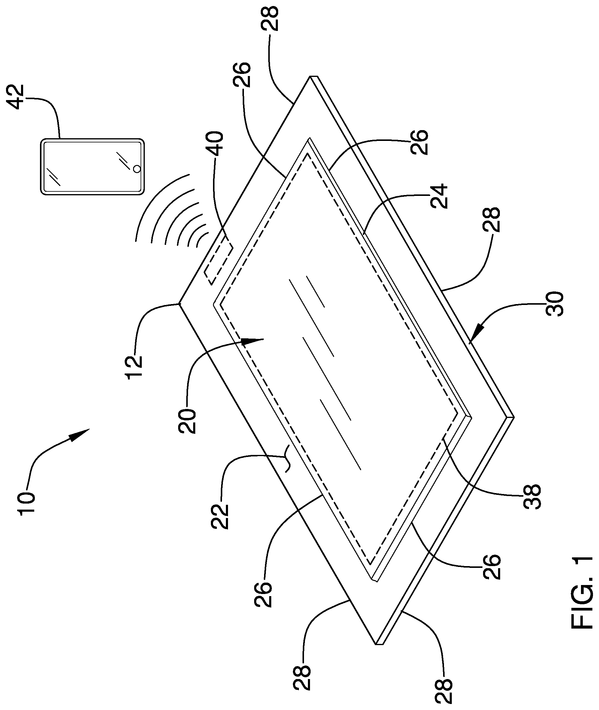Patent US12333916 Figure 1 – Weight sensing parking pad device