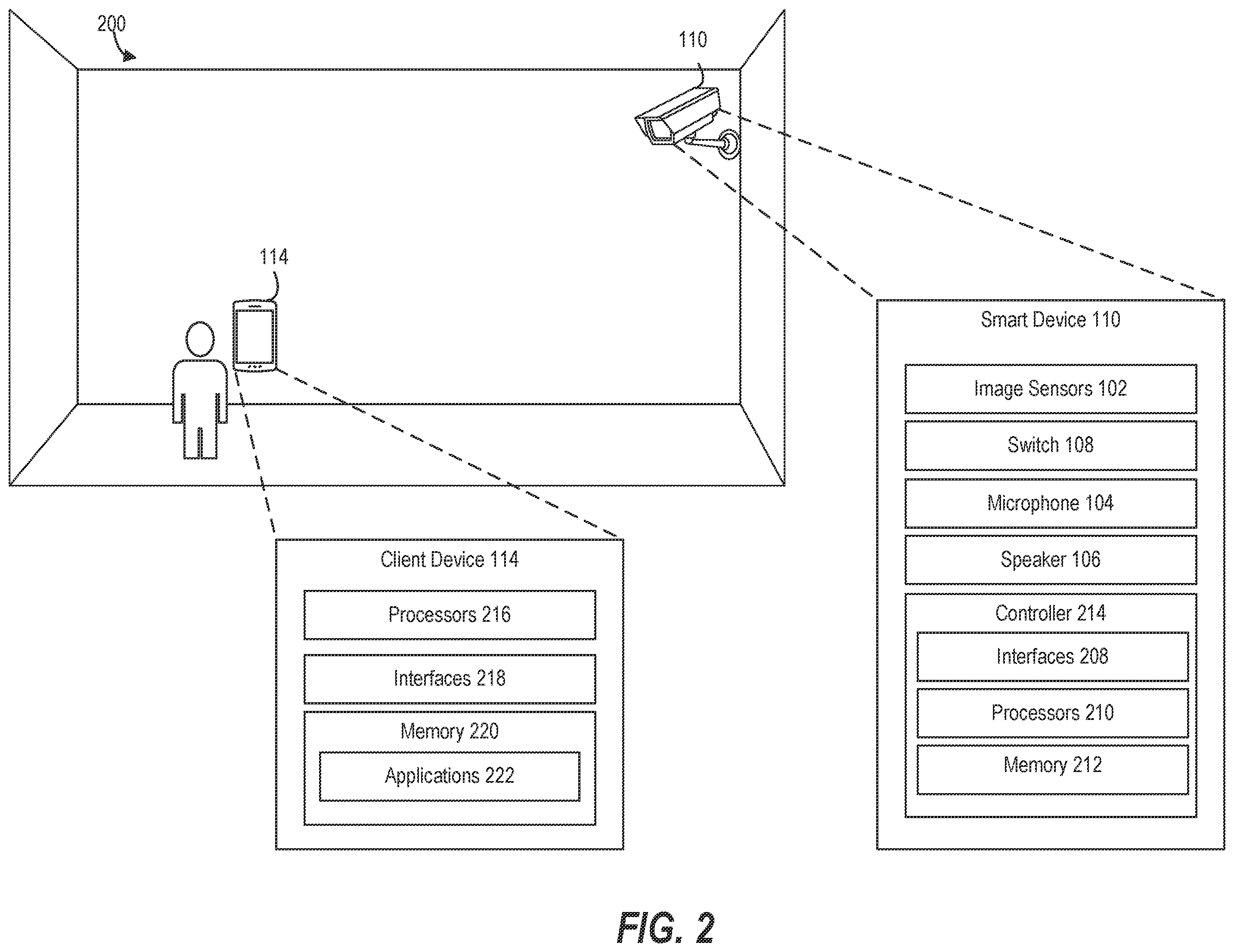 Patent US12333917 Figure 2 – Smart device with switch to enable privacy feature