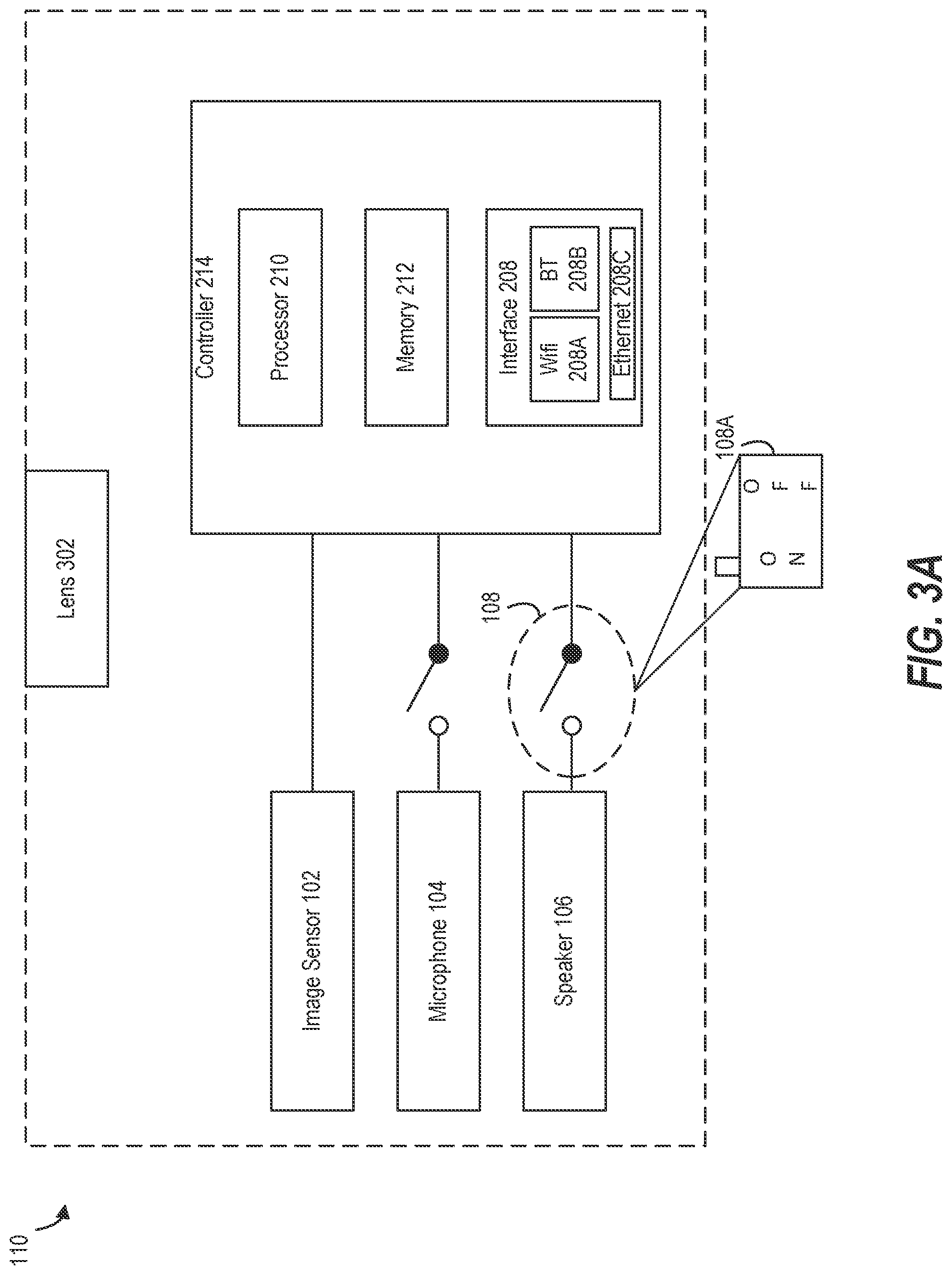 Patent US12333917 Figure 3 – Smart device with switch to enable privacy feature