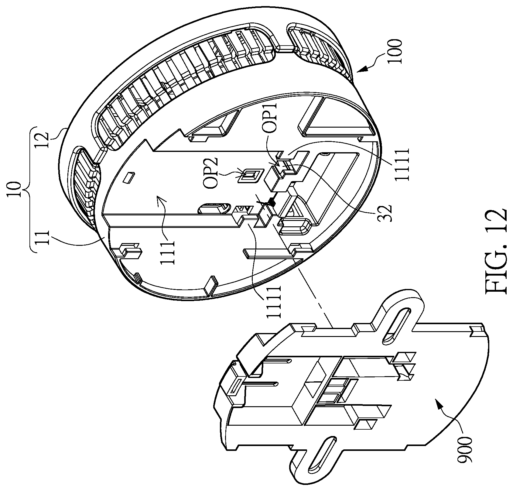 Patent US12333918 Figure 12 – One-time activation smoke alarm
