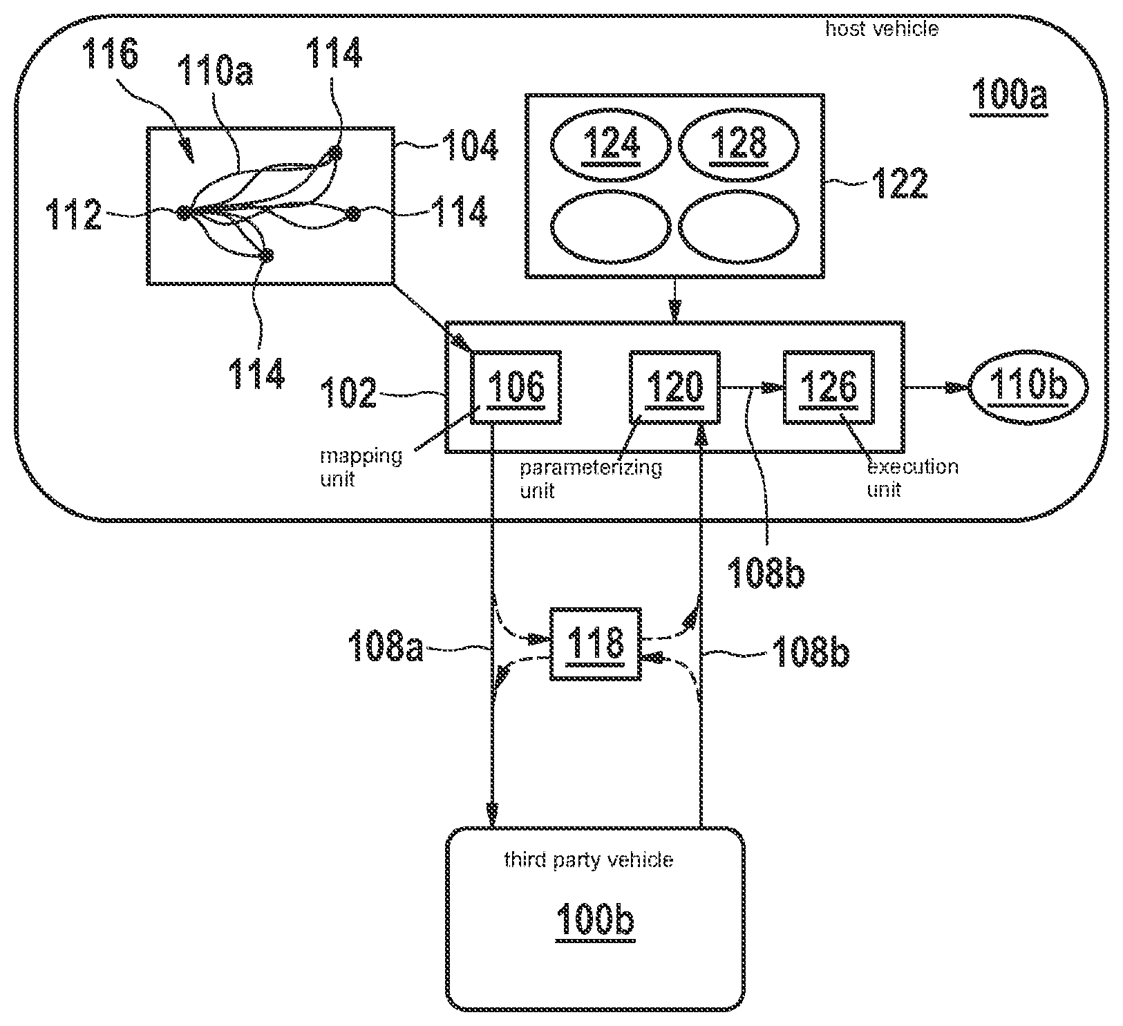 Patent US12333941 Figure 1 – Method and device for exchanging maneuver information between vehicles