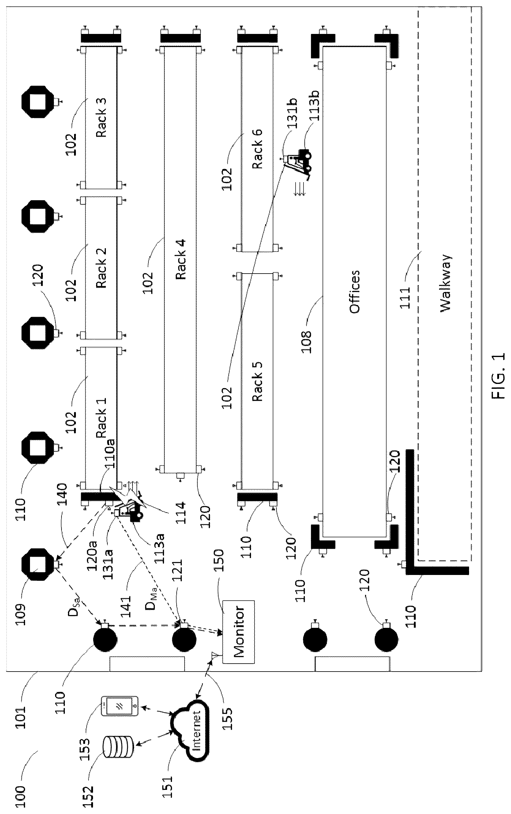 Patent US12333943 Figure 1 – Impact monitoring system