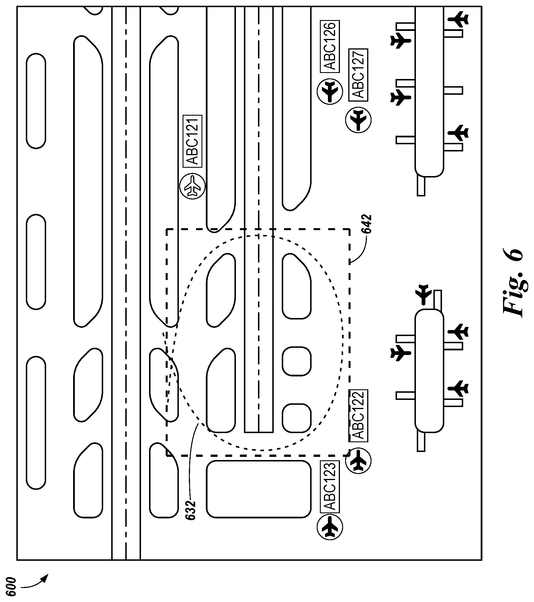 Patent US12333955 Figure 5 – Ground traffic aircraft management