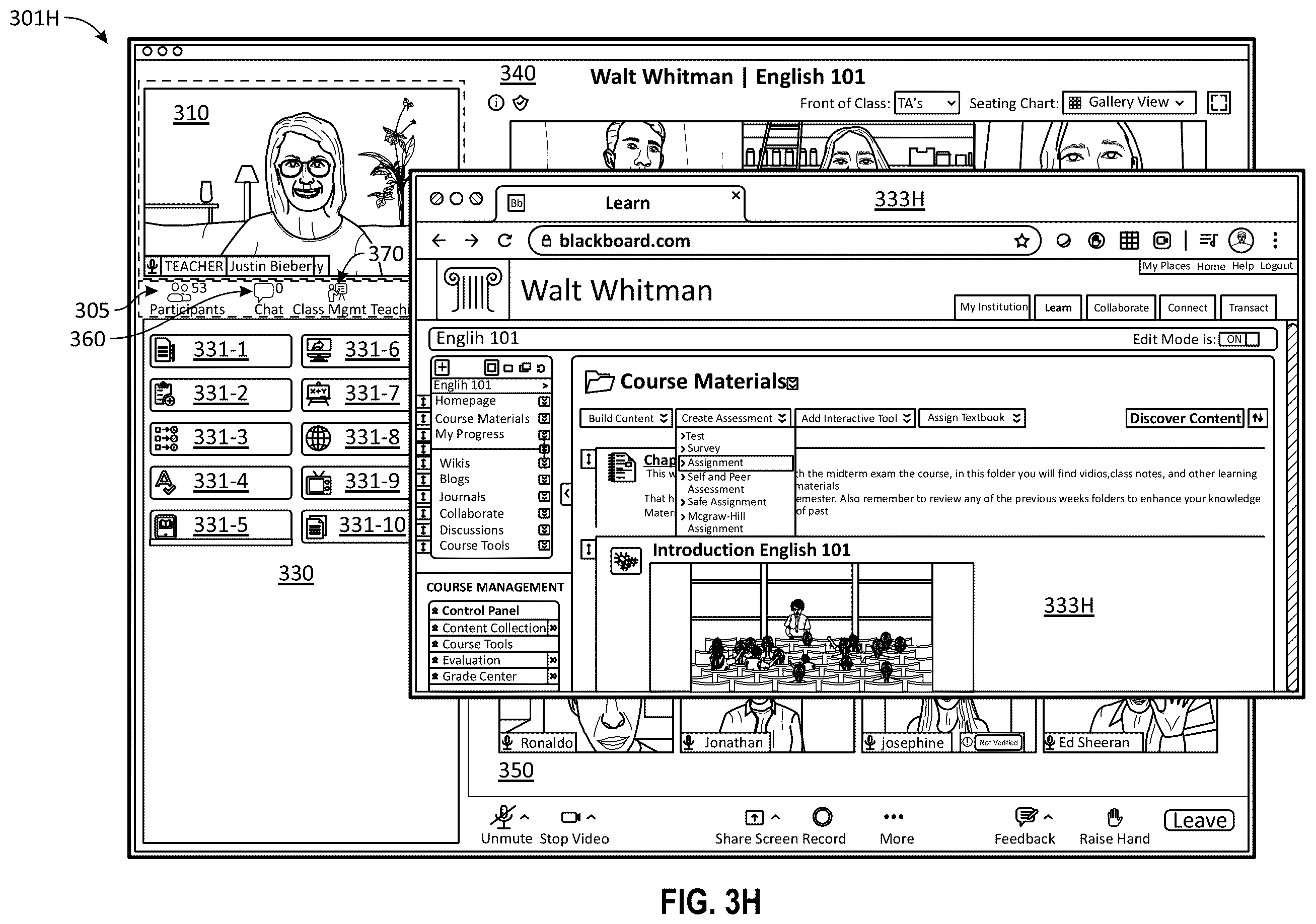 Patent US12333961 Figure 10 – Virtual classroom over a group meeting platform