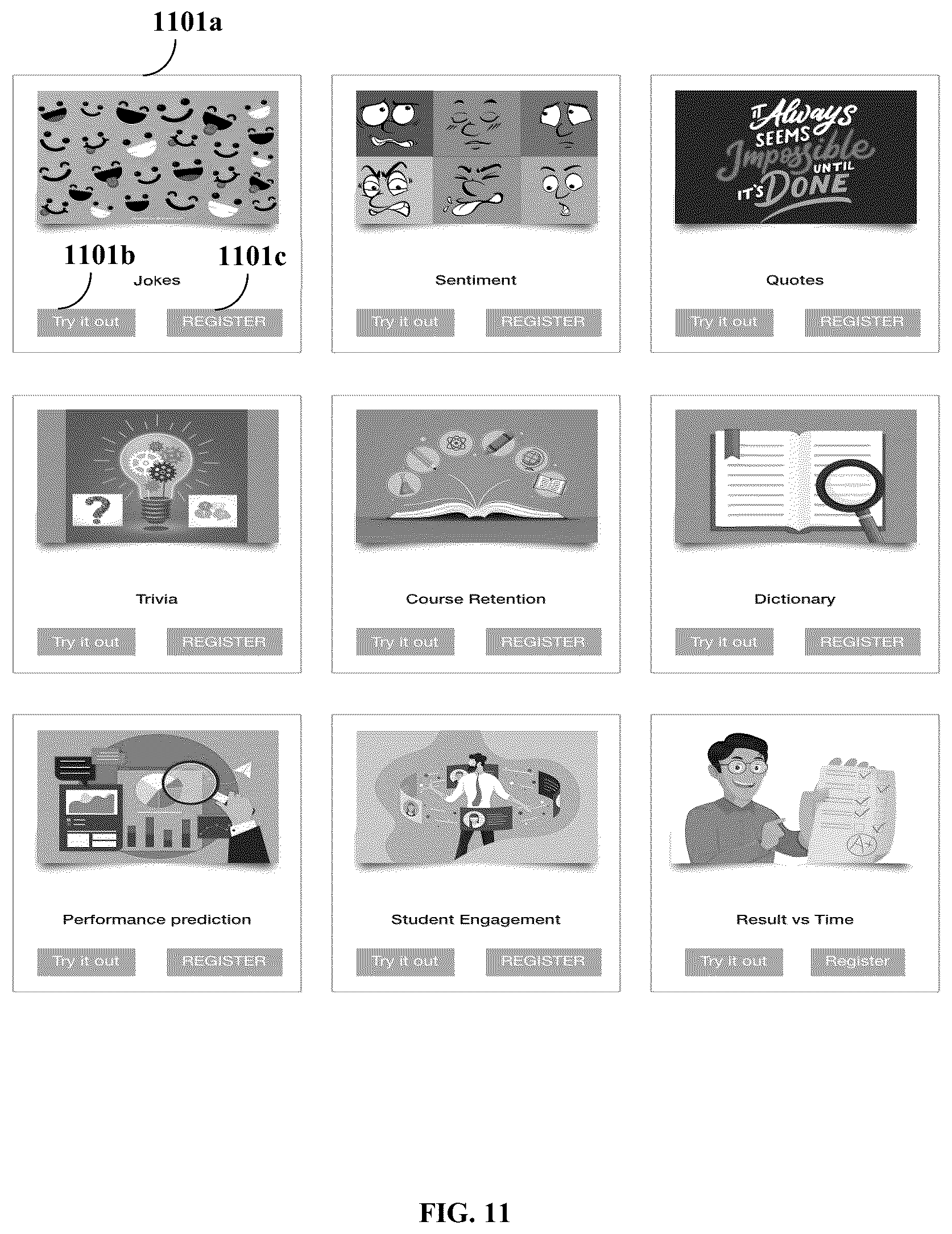Patent US12333963 Figure 11 – Smart-learning and knowledge retrieval system with integrated chatbots