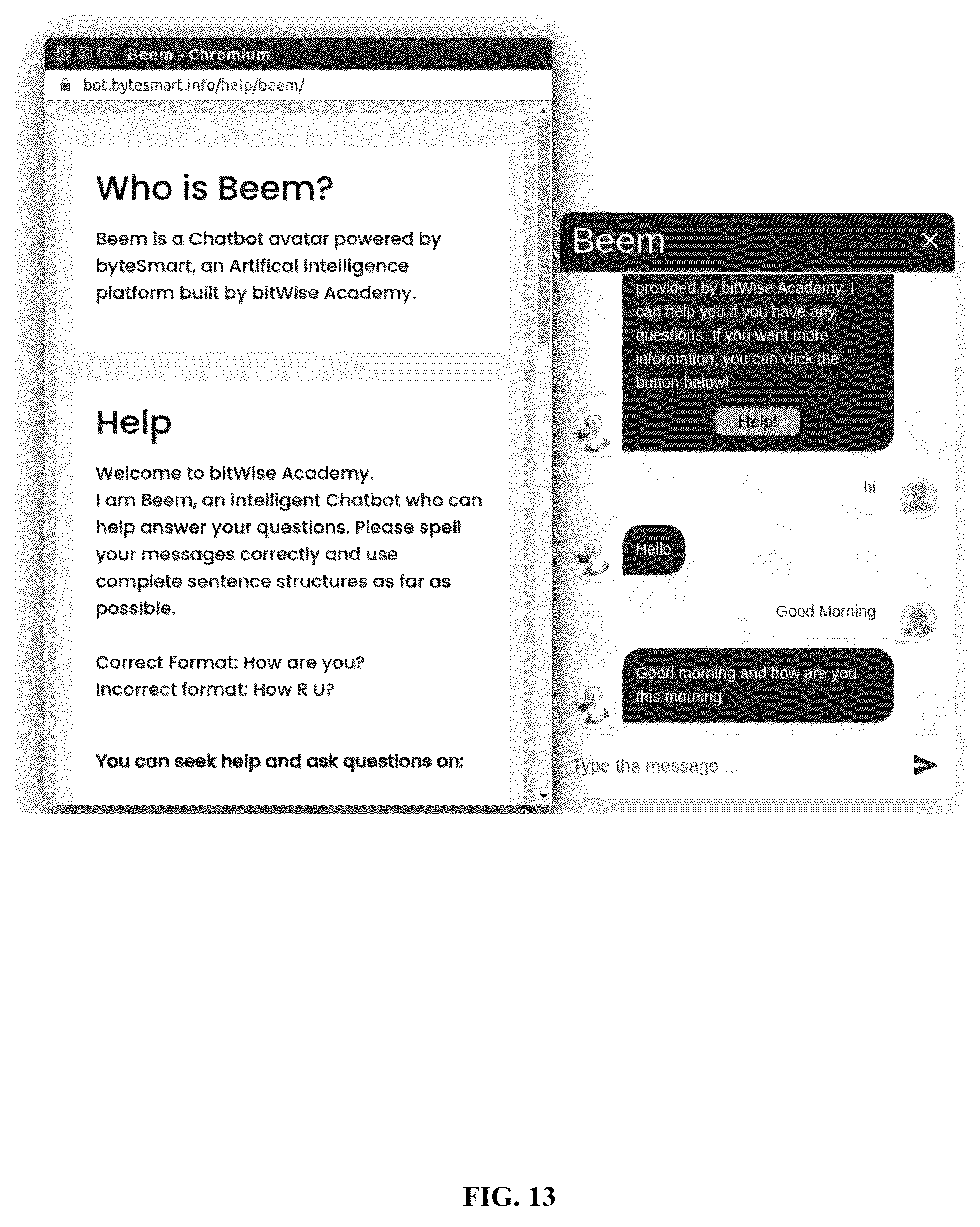 Patent US12333963 Figure 13 – Smart-learning and knowledge retrieval system with integrated chatbots