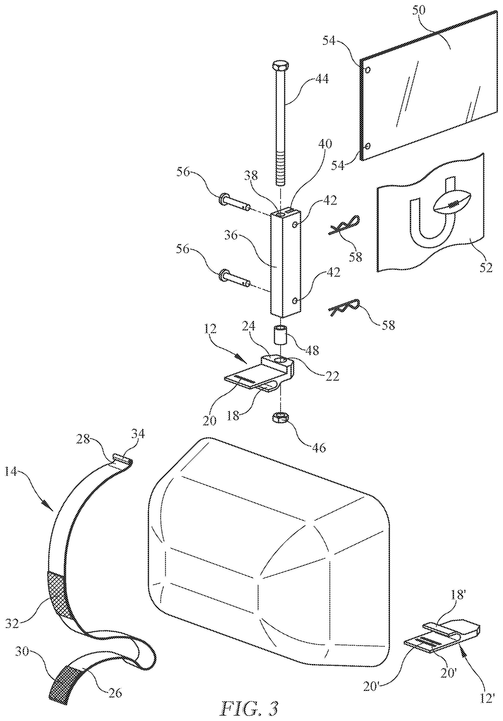 Patent US12333964 Figure 3 – Vehicle mirror mounted flag
