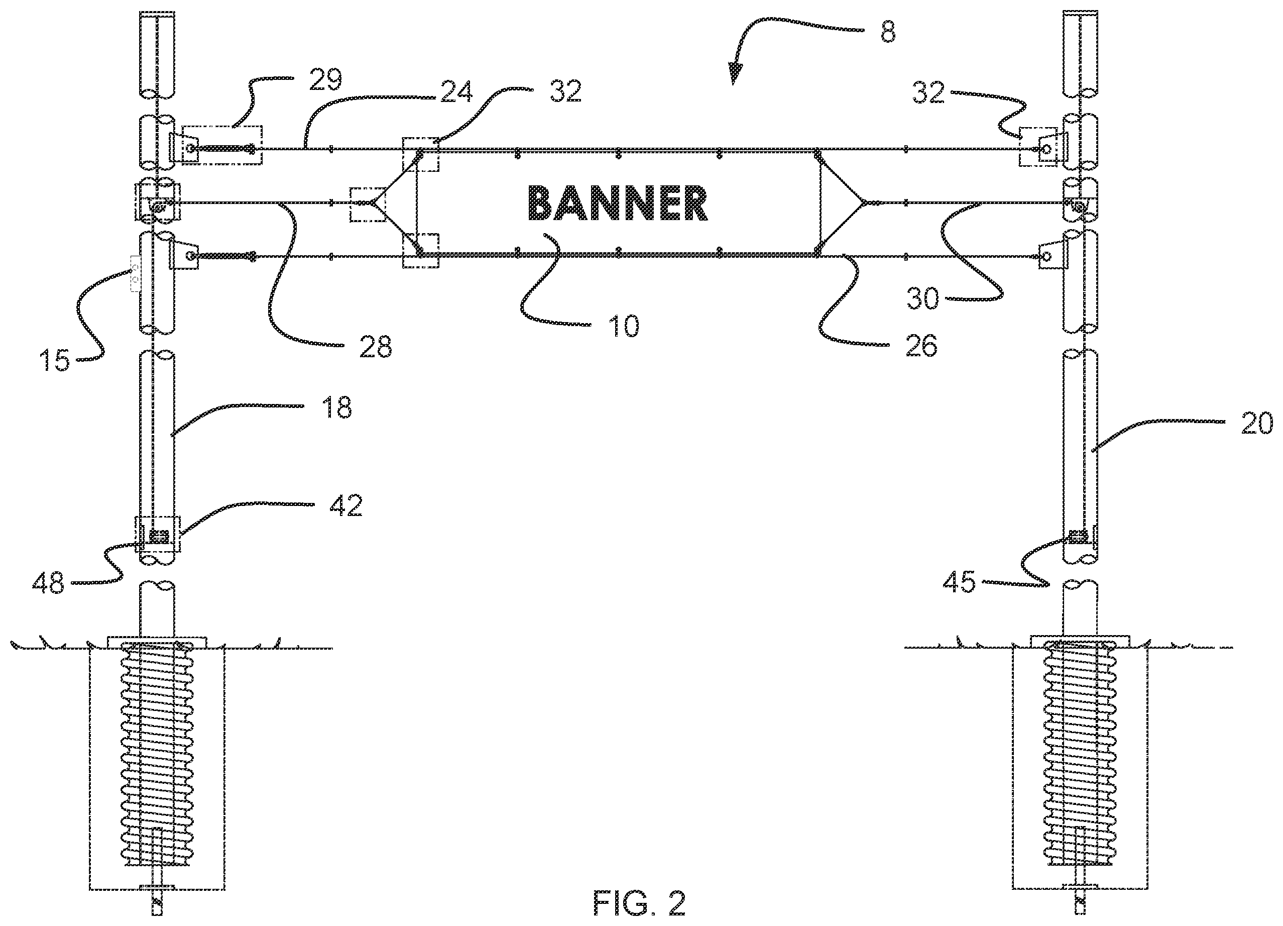 Patent US12333965 Figure 2 – Cross street banner suspension system