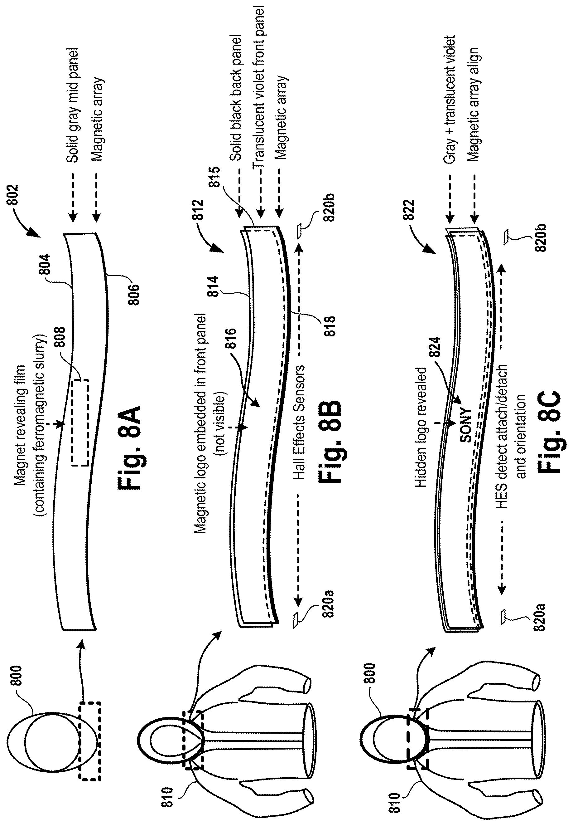 Patent US12333966 Figure 8 – Merchandise with flexible display and detachable component