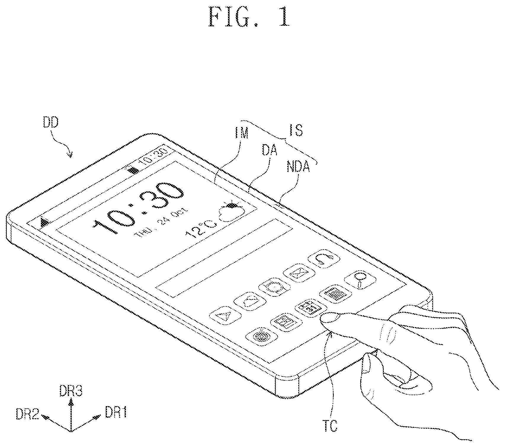 Patent US12333969 Figure 1 – System and method for inspecting display device having input sensor