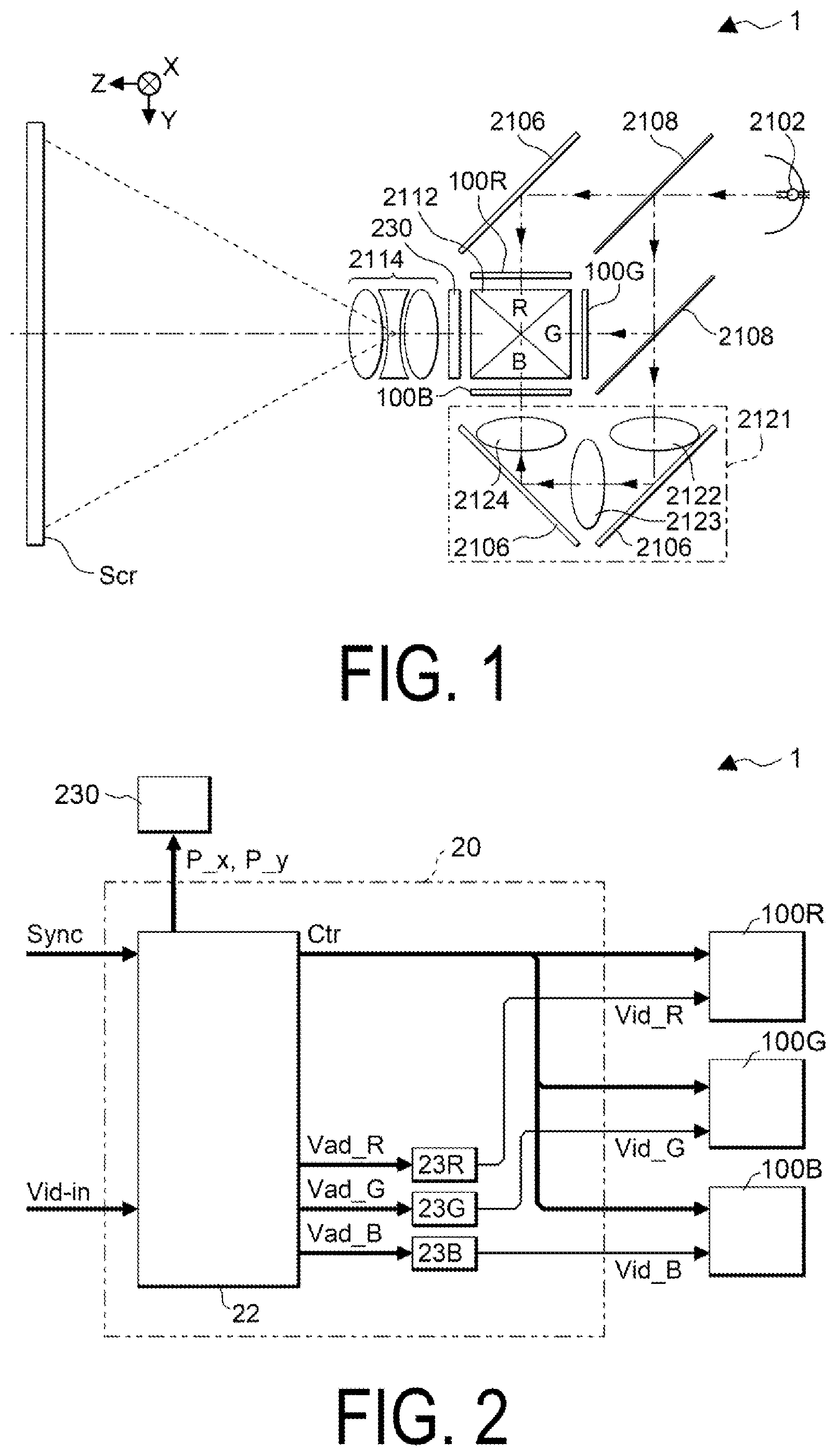 Patent US12333972 Figure 1 – Projection-type display apparatus and method for controlling projection-type display apparatus
