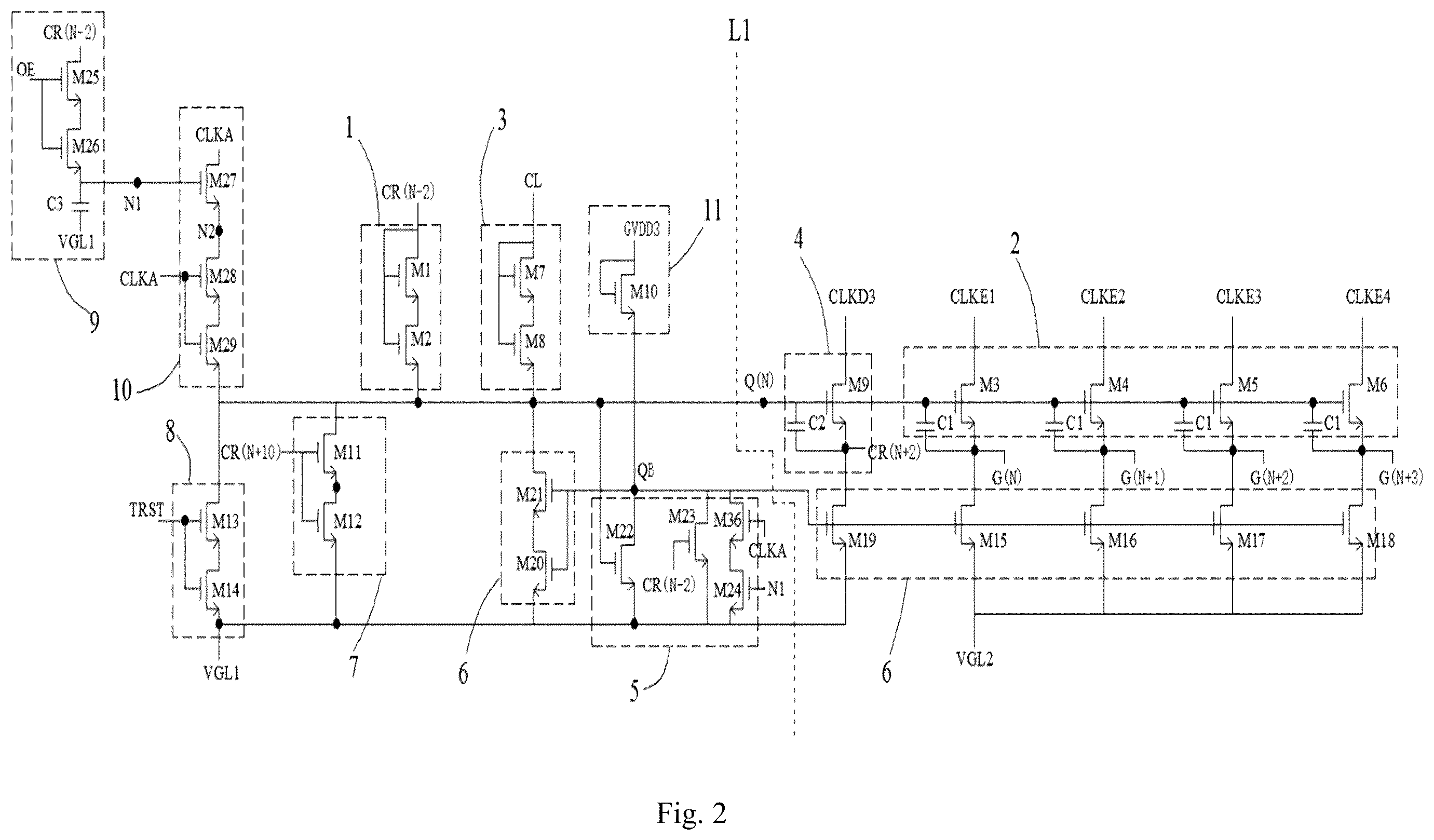 Patent US12333976 Figure 2 – Display device, gate drive circuit, shift register unit and driving method thereof