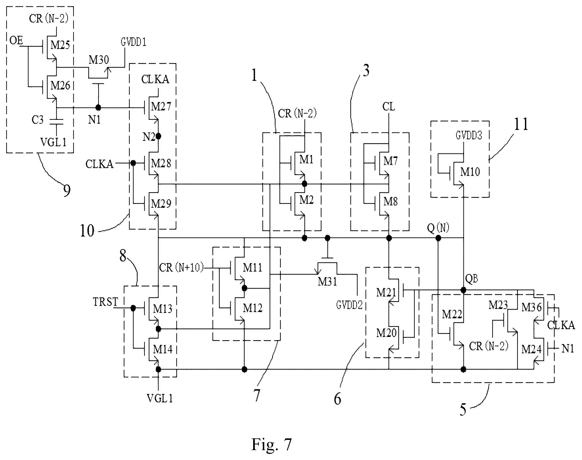 Patent US12333976 Figure 7 – Display device, gate drive circuit, shift register unit and driving method thereof