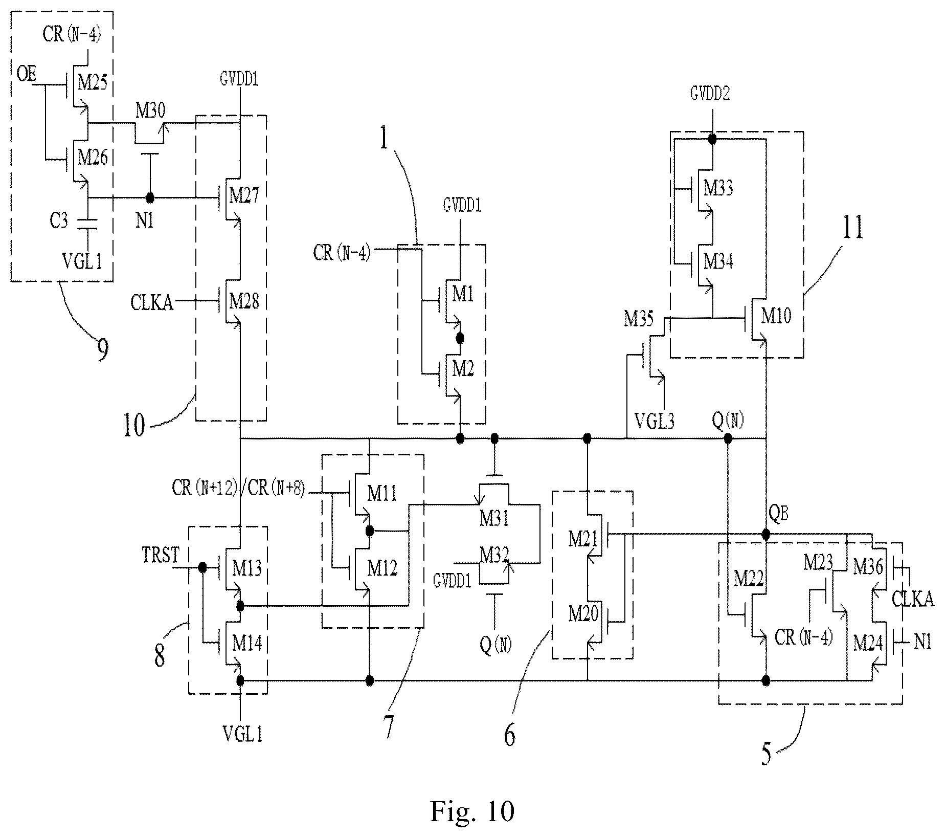 Patent US12333976 Figure 10 – Display device, gate drive circuit, shift register unit and driving method thereof