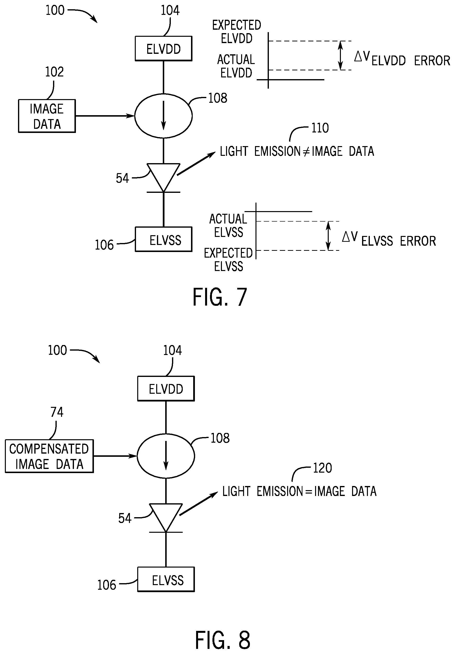 Patent US12333995 Figure 5 – Feedforward compensation of high-luminance banding Mura compensation
