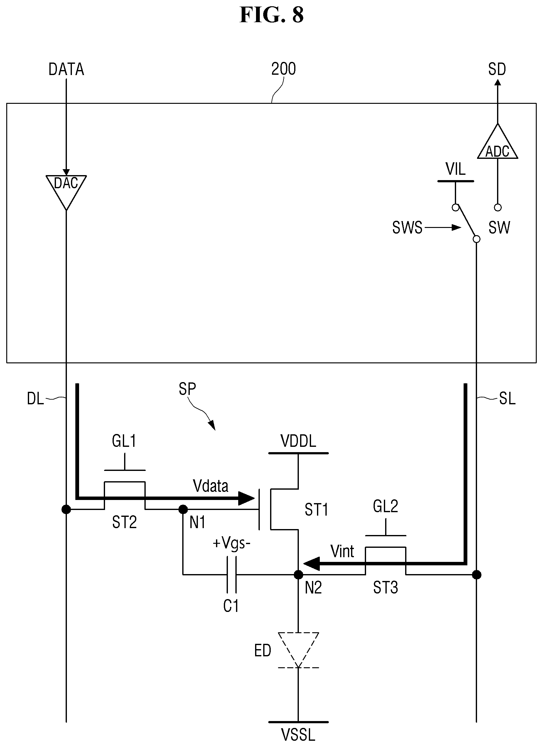 Patent US12333997 Figure 8 – Display device