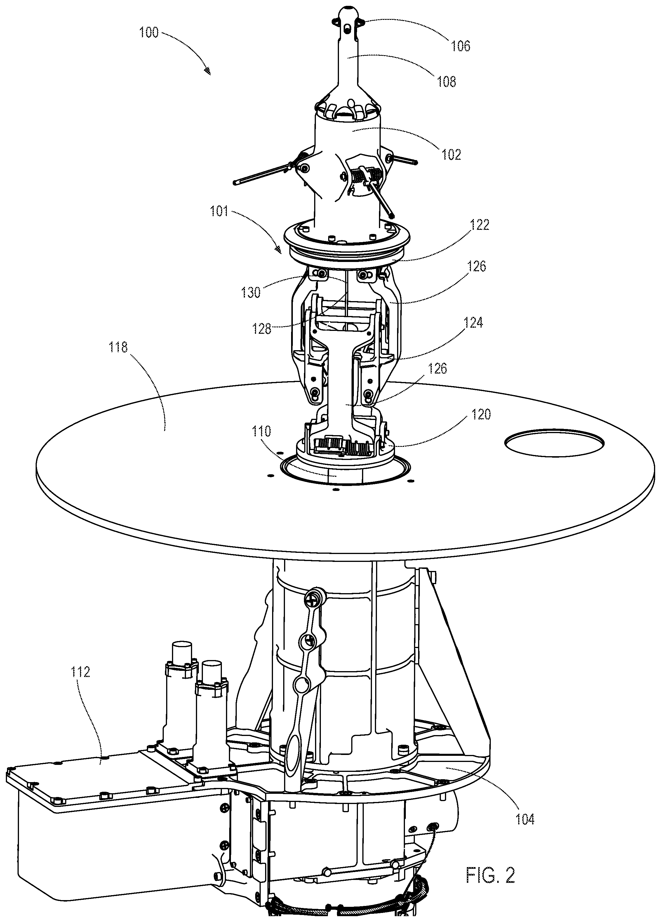 Patent US12338006 Figure 2 – Movable platforms for vehicle capture assemblies and related devices, assemblies, systems, and methods