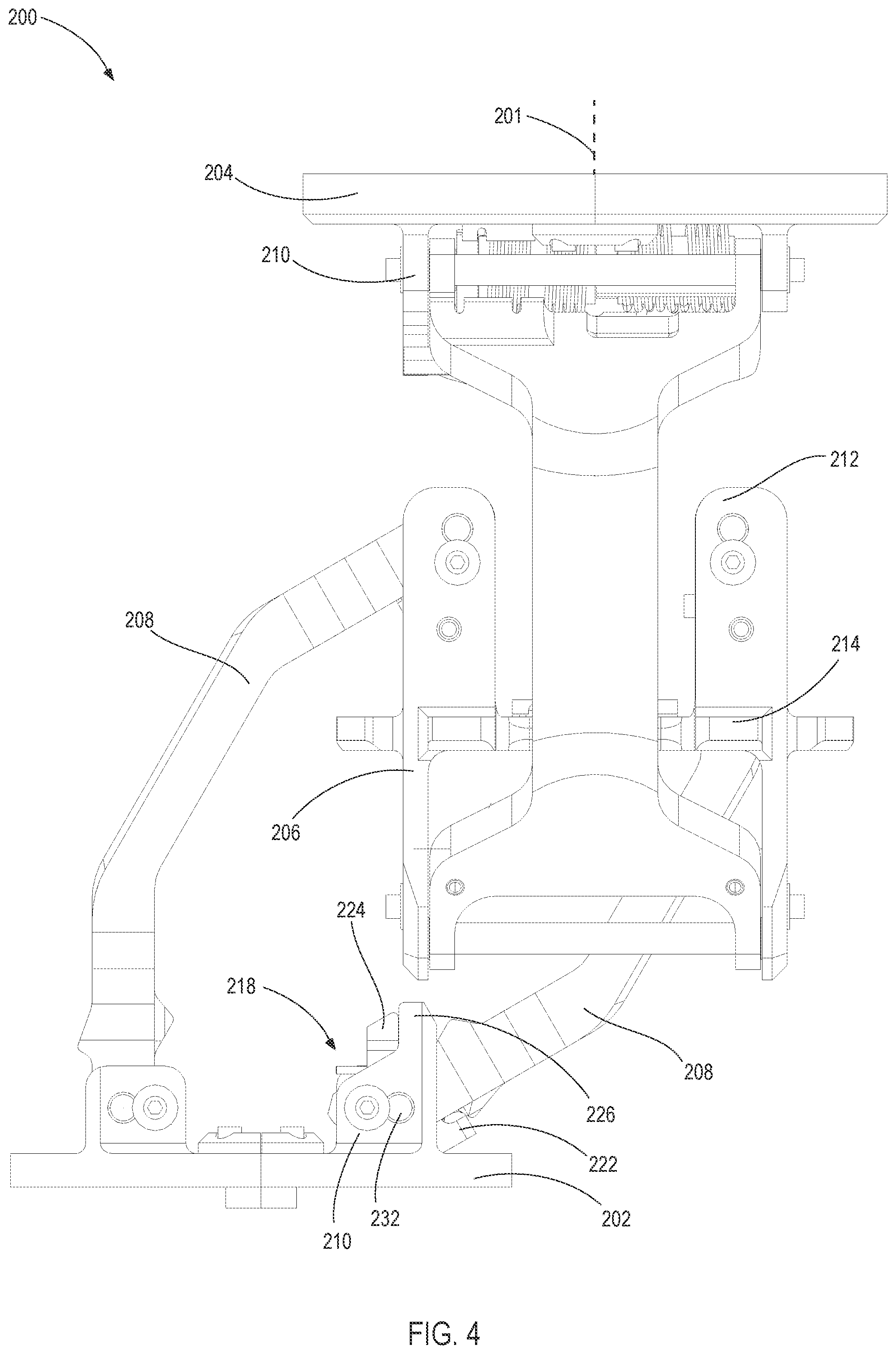 Patent US12338006 Figure 4 – Movable platforms for vehicle capture assemblies and related devices, assemblies, systems, and methods