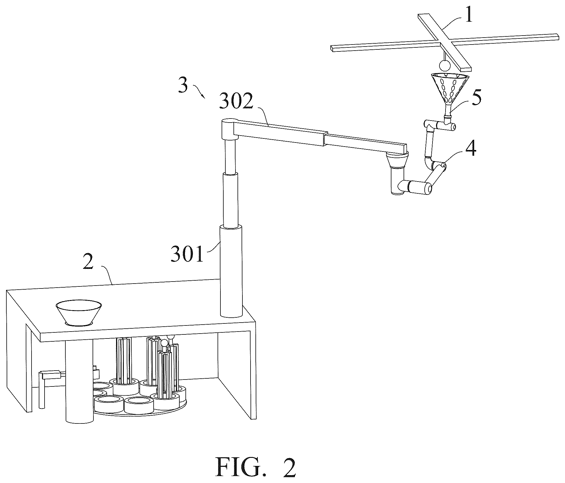 Patent US12338012 Figure 2 – System for recovering aerial target by using mechanical arm actuator in non-bearing mode