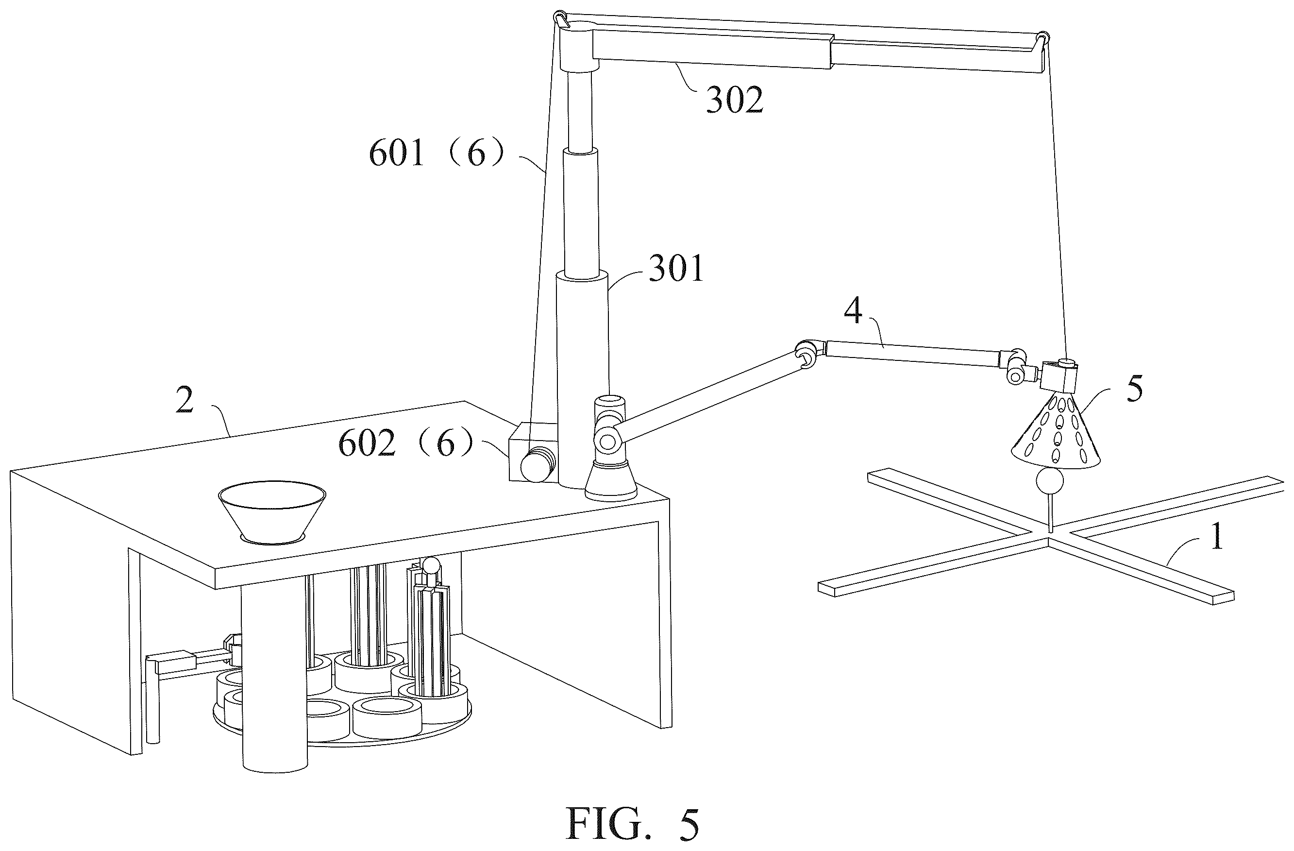 Patent US12338012 Figure 5 – System for recovering aerial target by using mechanical arm actuator in non-bearing mode