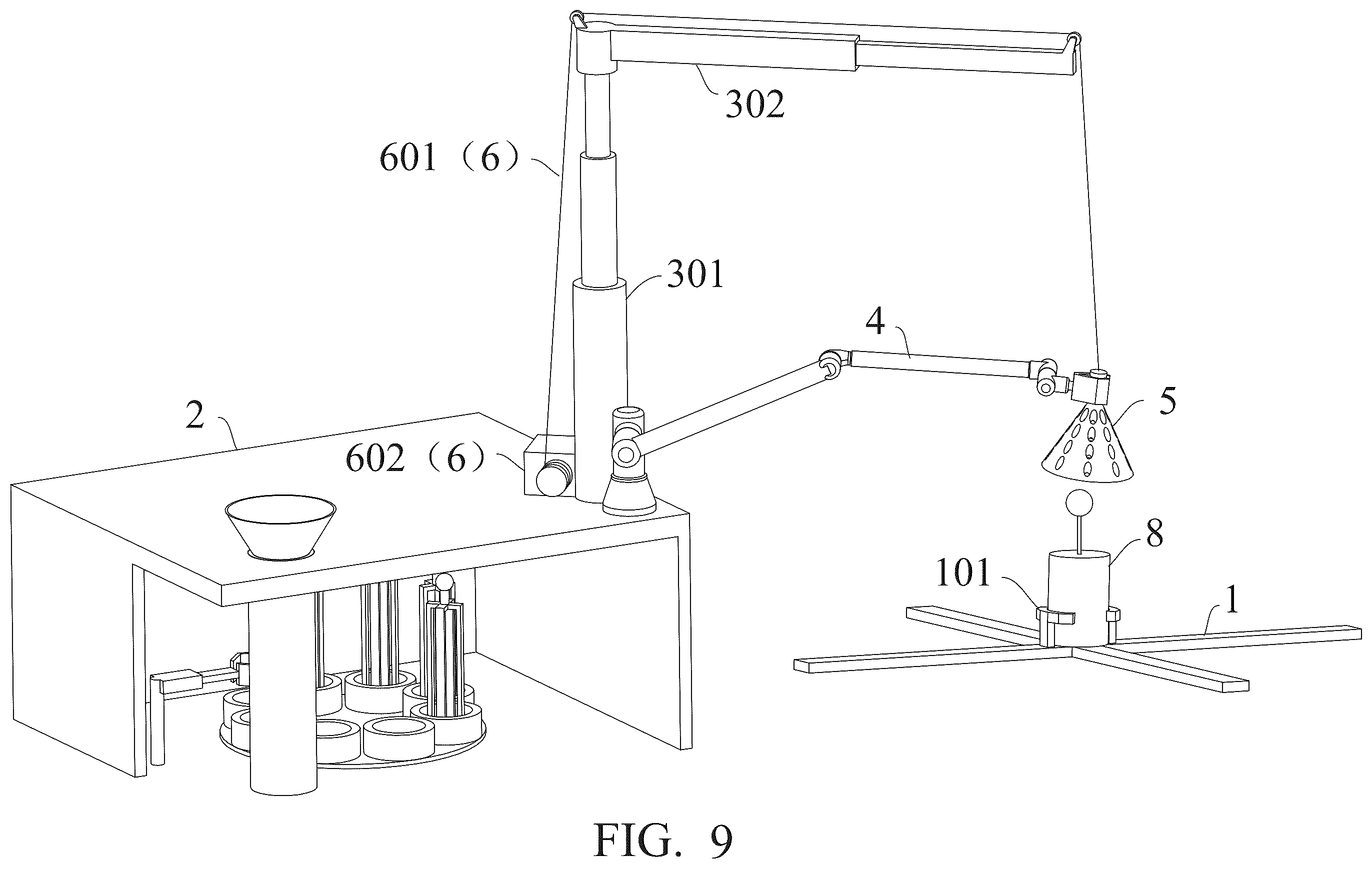 Patent US12338012 Figure 8 – System for recovering aerial target by using mechanical arm actuator in non-bearing mode
