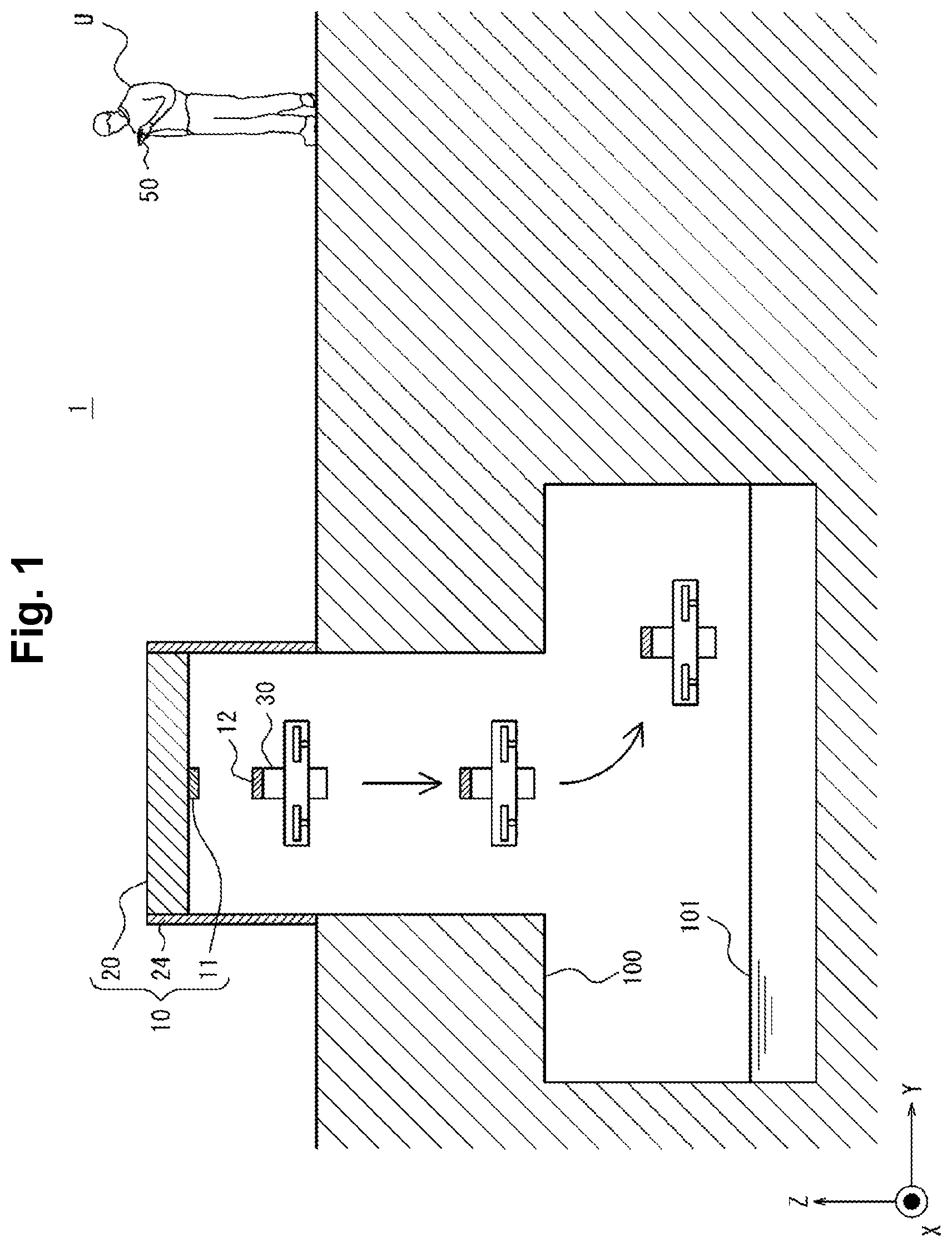 Patent US12338015 Figure 1 – Storage device, unmanned aerial vehicle, and system