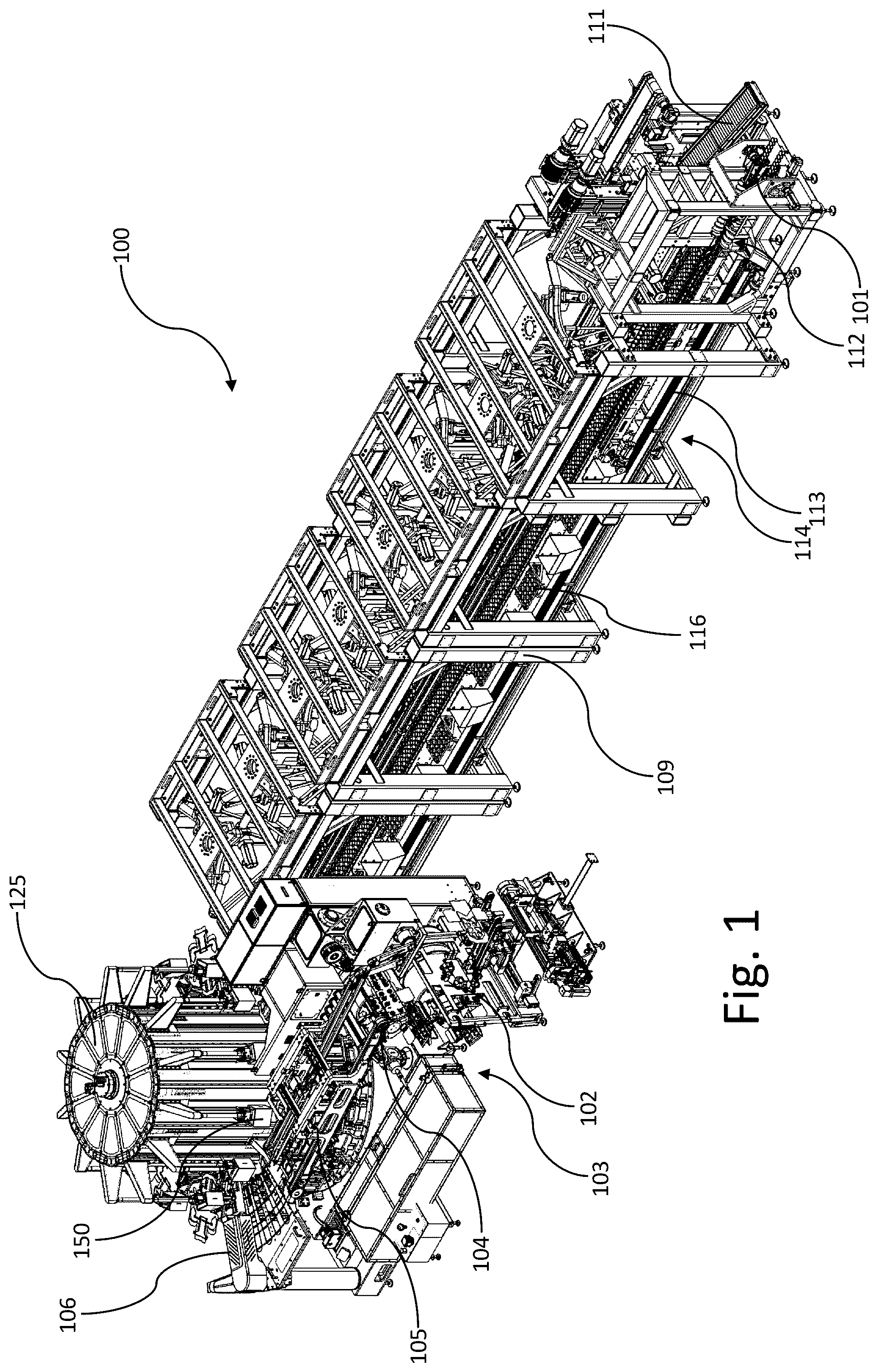 Patent US12338021 Figure 1 – Packaging device and process for articles to be packaged