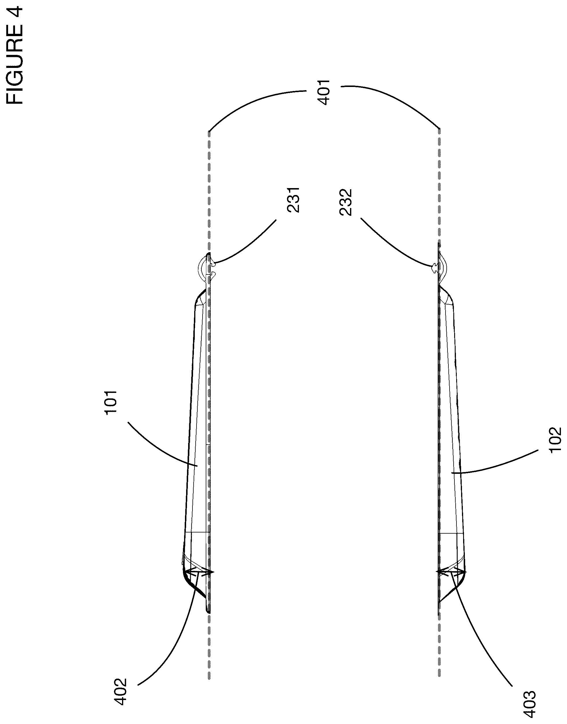 Patent US12338027 Figure 4 – Elastomeric container with integrated leak resistant seal and pressure shield