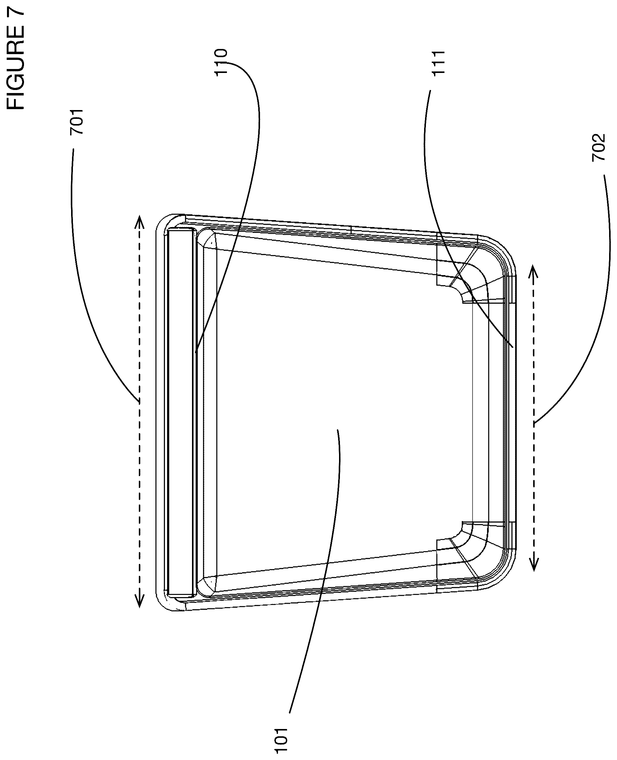 Patent US12338027 Figure 7 – Elastomeric container with integrated leak resistant seal and pressure shield