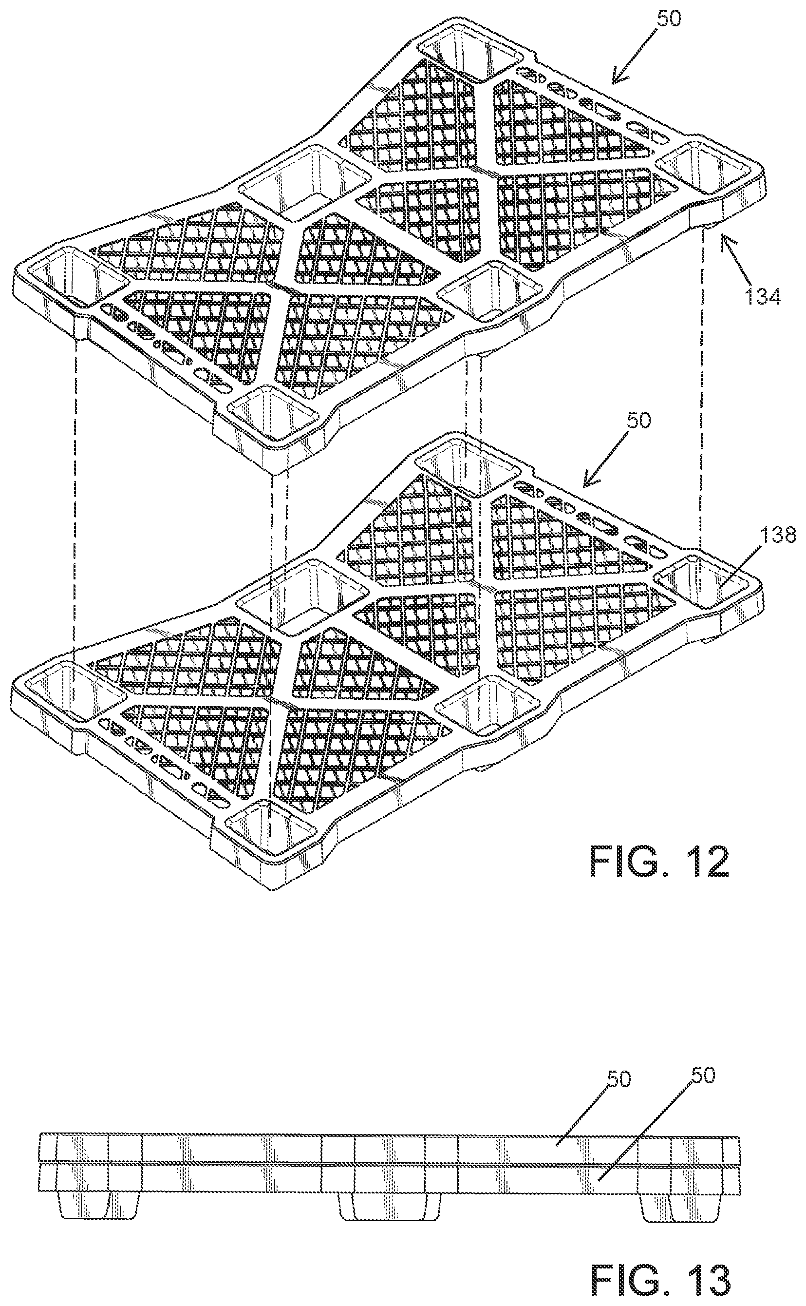 Patent US12338028 Figure 7 – Shipping tray for bench system and method